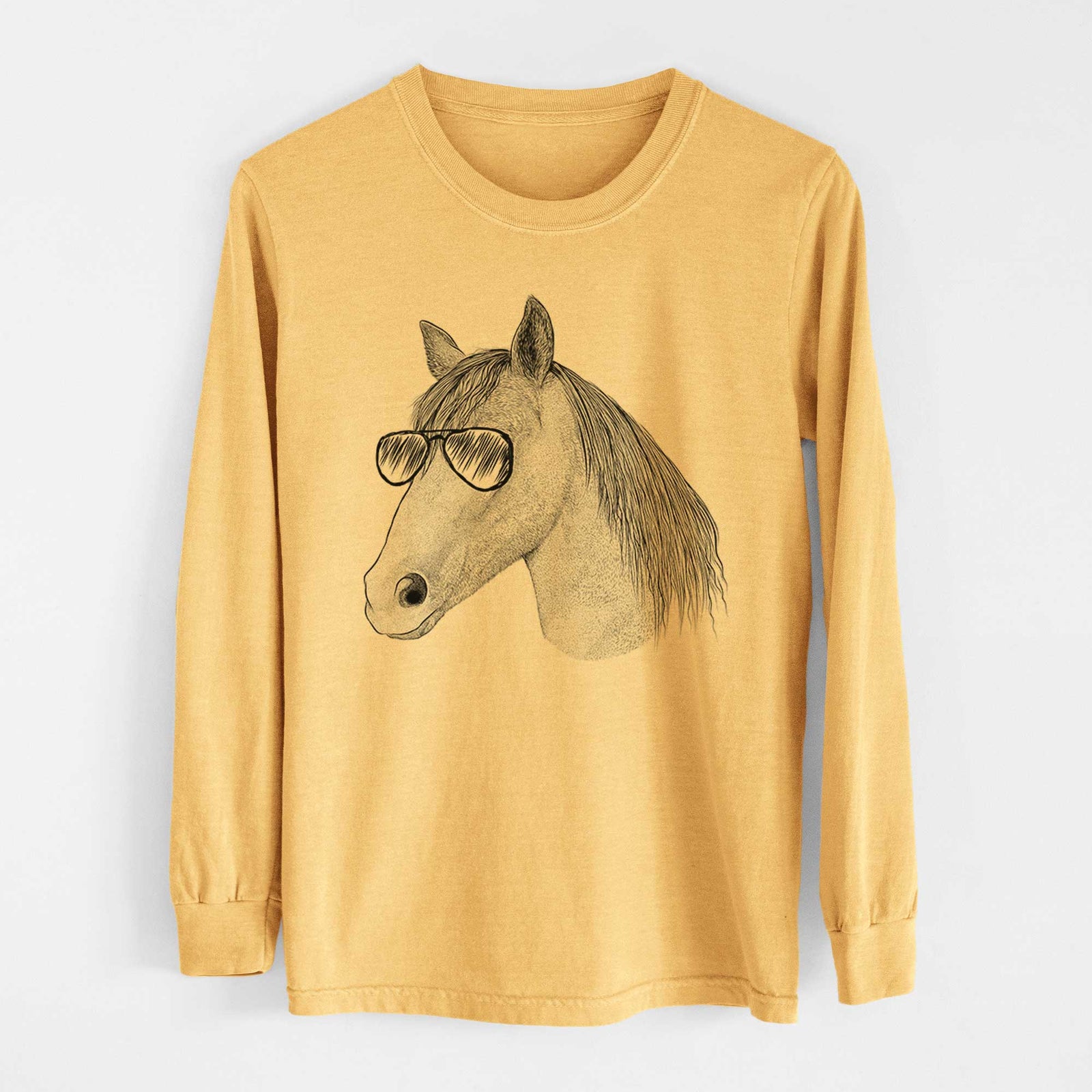Aviators Midnight the Missouri Foxtrotter Horse - Heavyweight 100% Cotton Long Sleeve