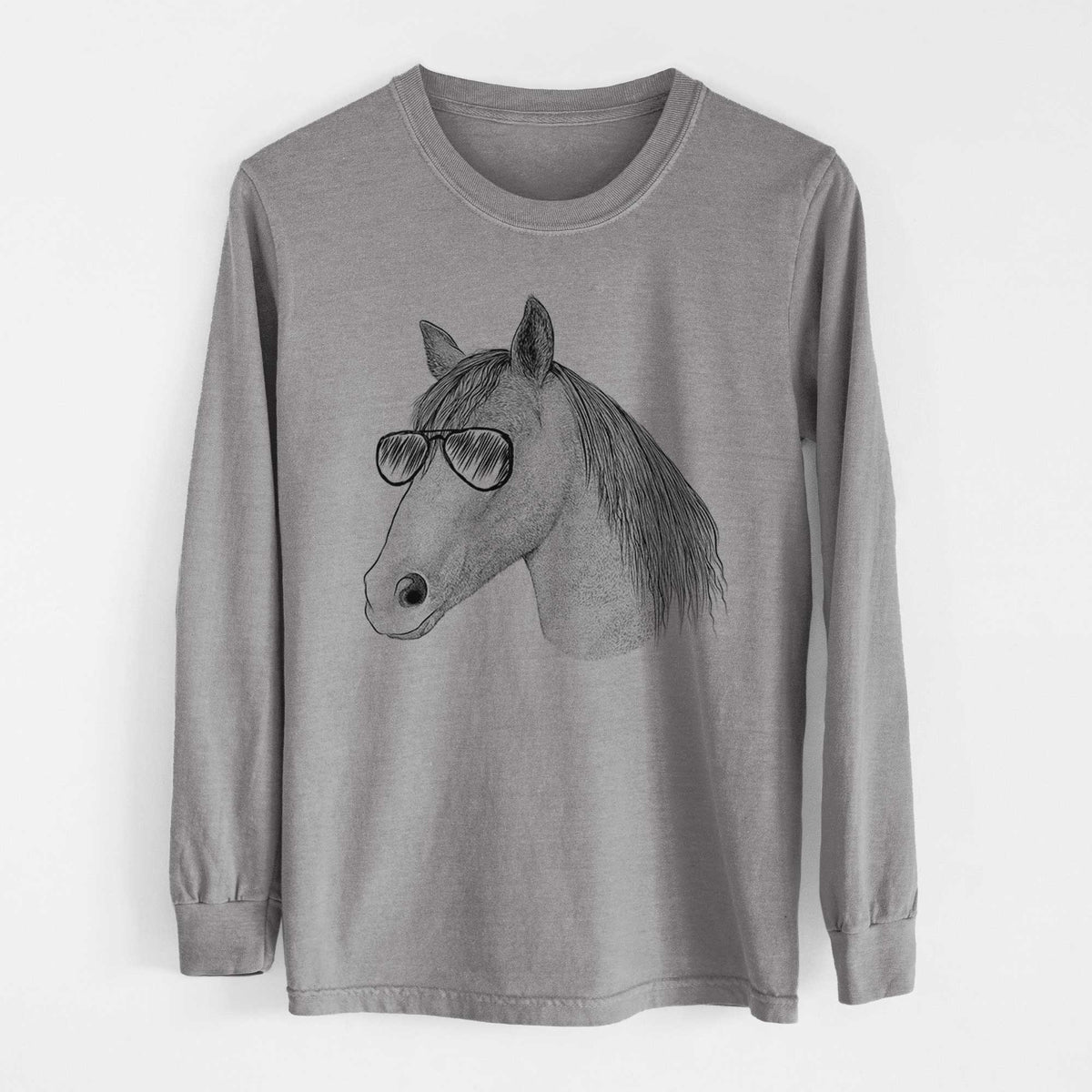Aviators Midnight the Missouri Foxtrotter Horse - Heavyweight 100% Cotton Long Sleeve