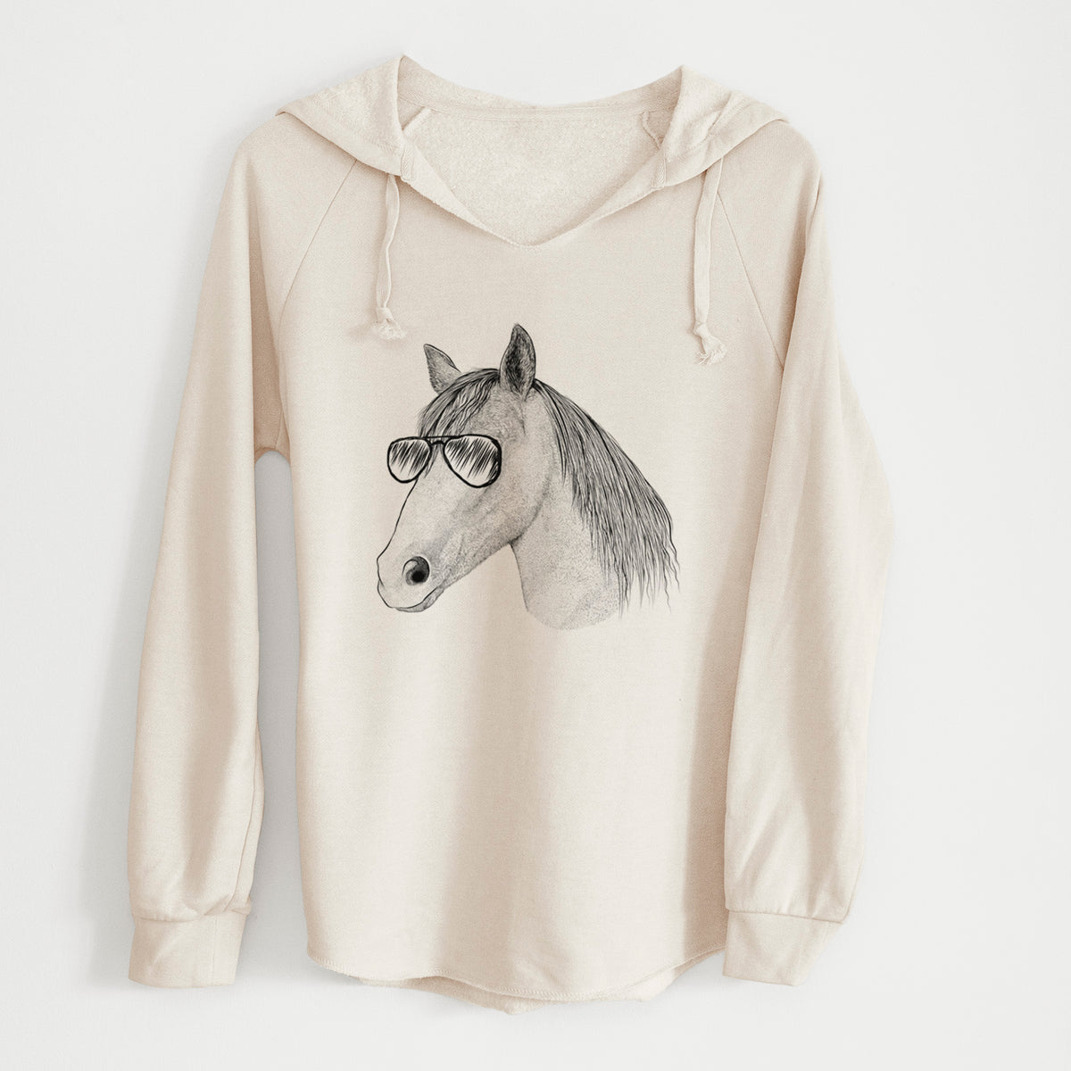 Aviator Midnight the Missouri Foxtrotter Horse - Cali Wave Hooded Sweatshirt