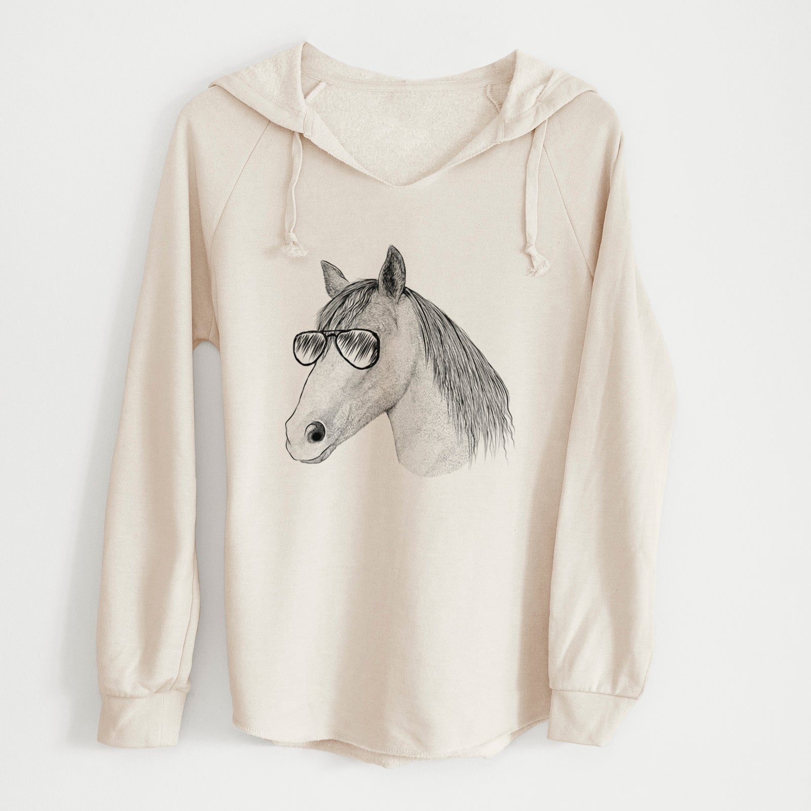 Aviator Midnight the Missouri Foxtrotter Horse - Cali Wave Hooded Sweatshirt