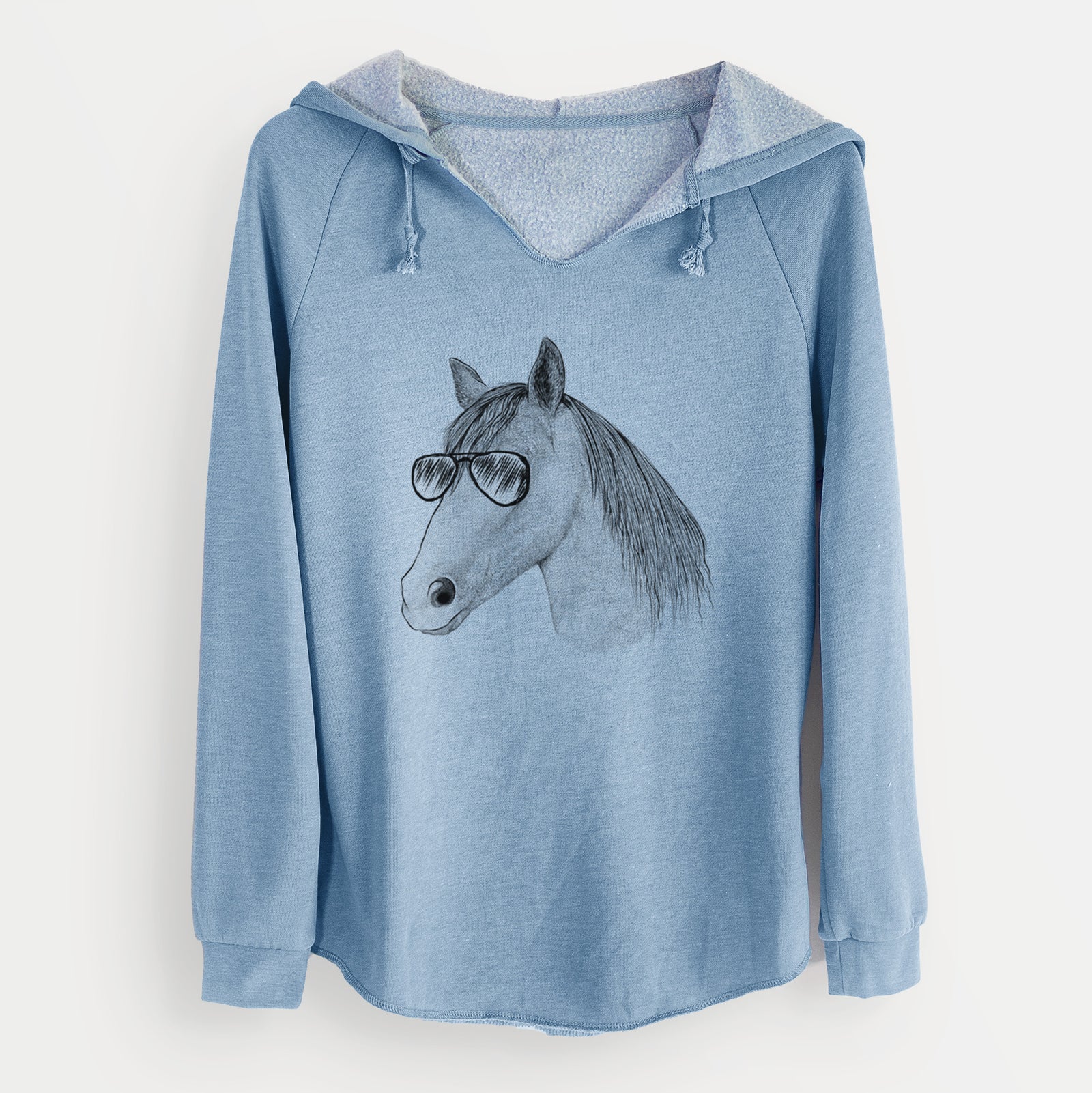Aviator Midnight the Missouri Foxtrotter Horse - Cali Wave Hooded Sweatshirt