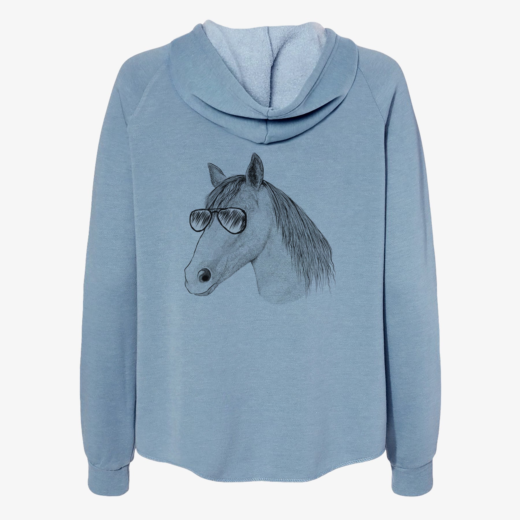 Midnight the Missouri Foxtrotter Horse - Women's Cali Wave Zip-Up Sweatshirt