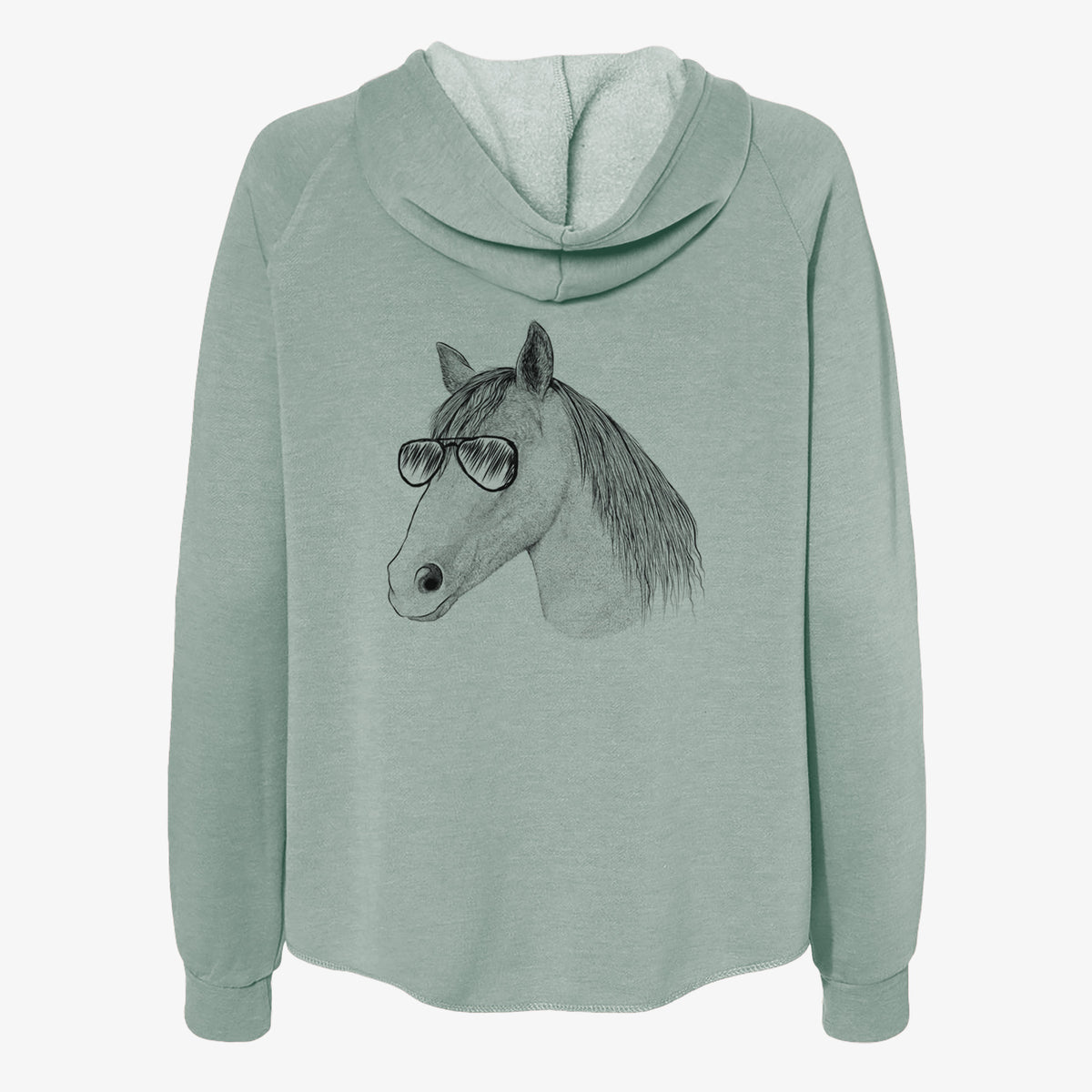 Midnight the Missouri Foxtrotter Horse - Women's Cali Wave Zip-Up Sweatshirt