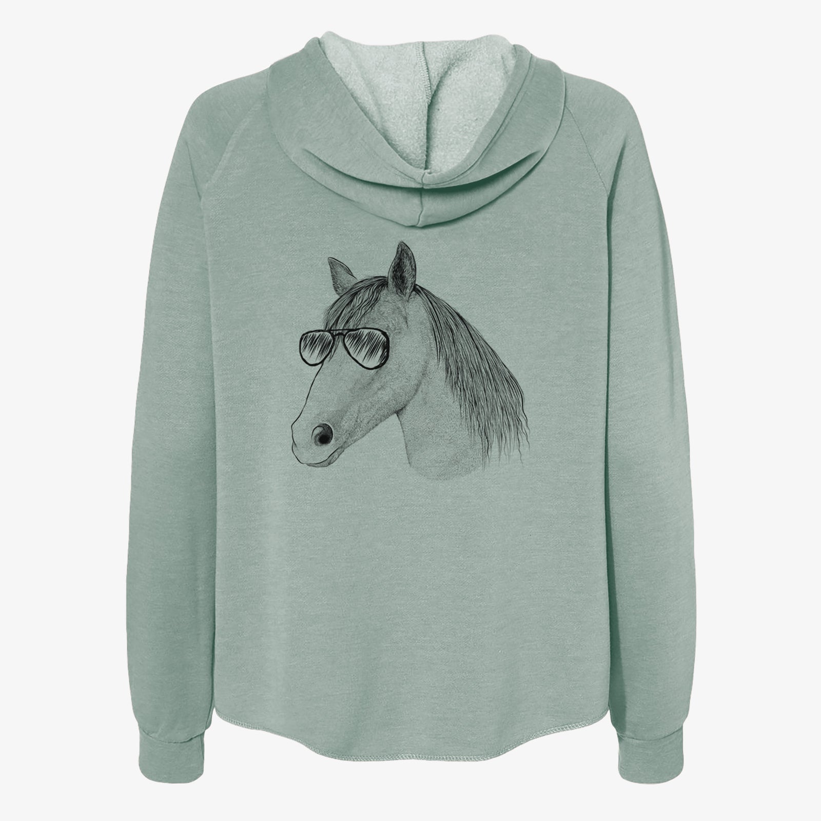Midnight the Missouri Foxtrotter Horse - Women's Cali Wave Zip-Up Sweatshirt
