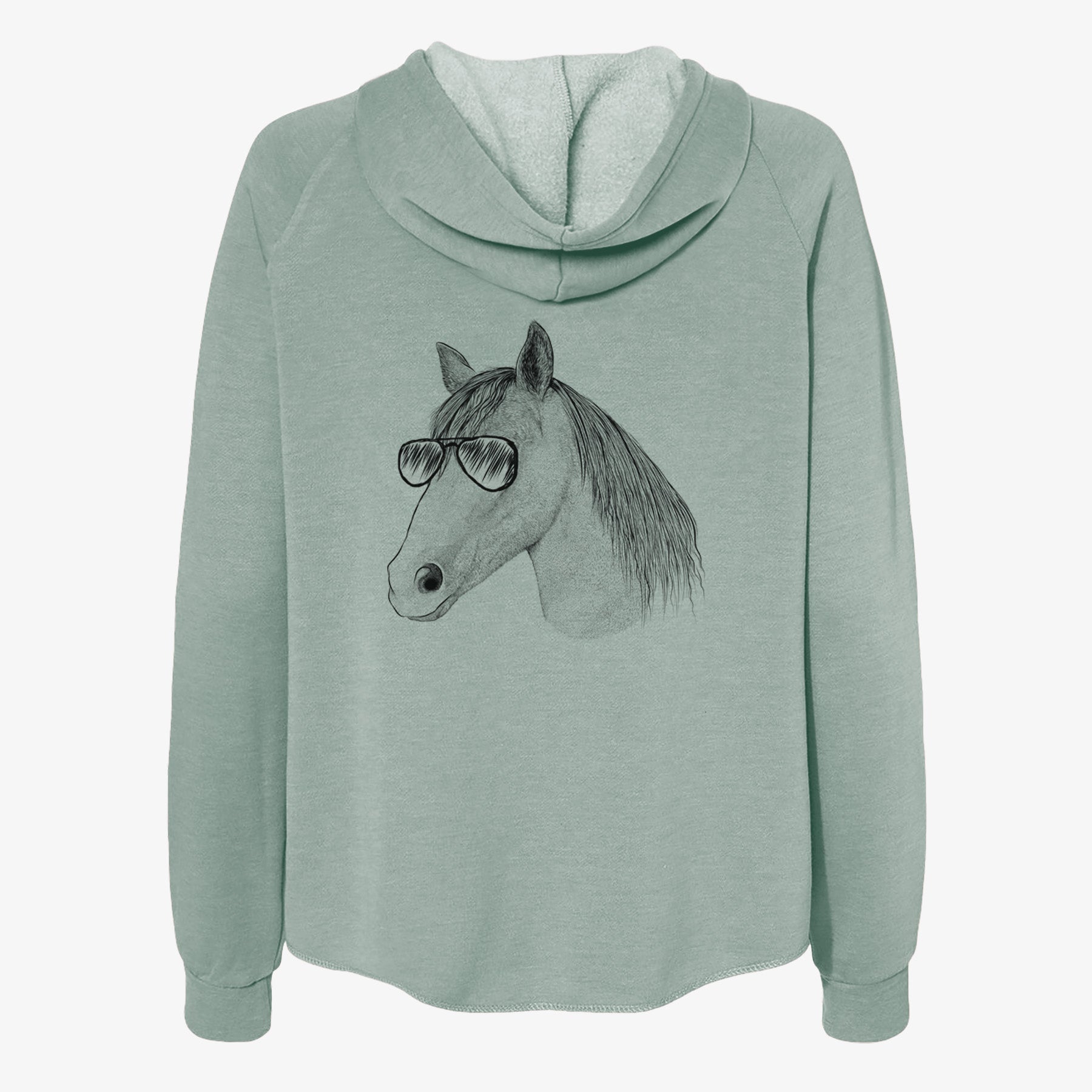 Midnight the Missouri Foxtrotter Horse - Women's Cali Wave Zip-Up Sweatshirt