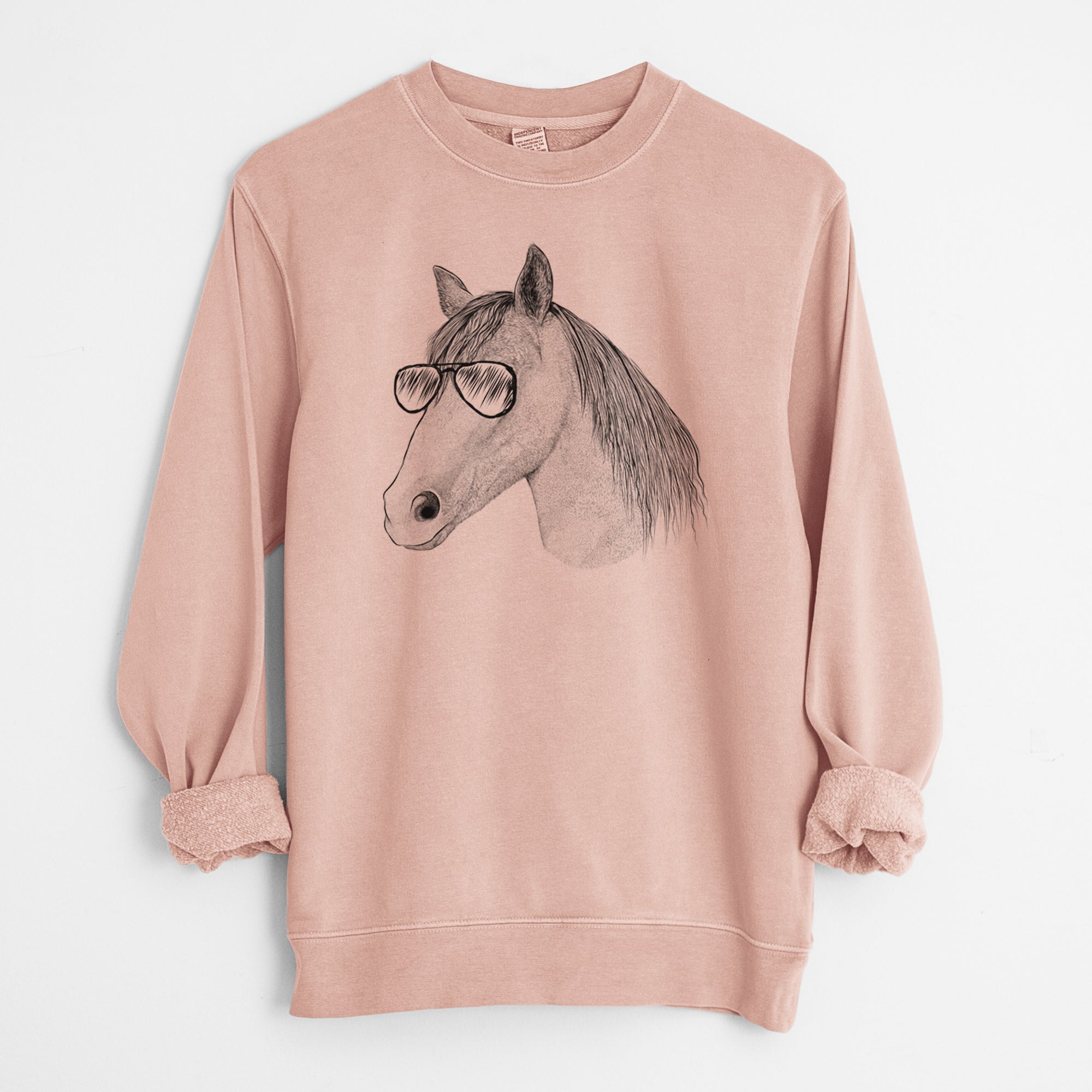 Aviator Midnight the Missouri Foxtrotter Horse - Unisex Pigment Dyed Crew Sweatshirt