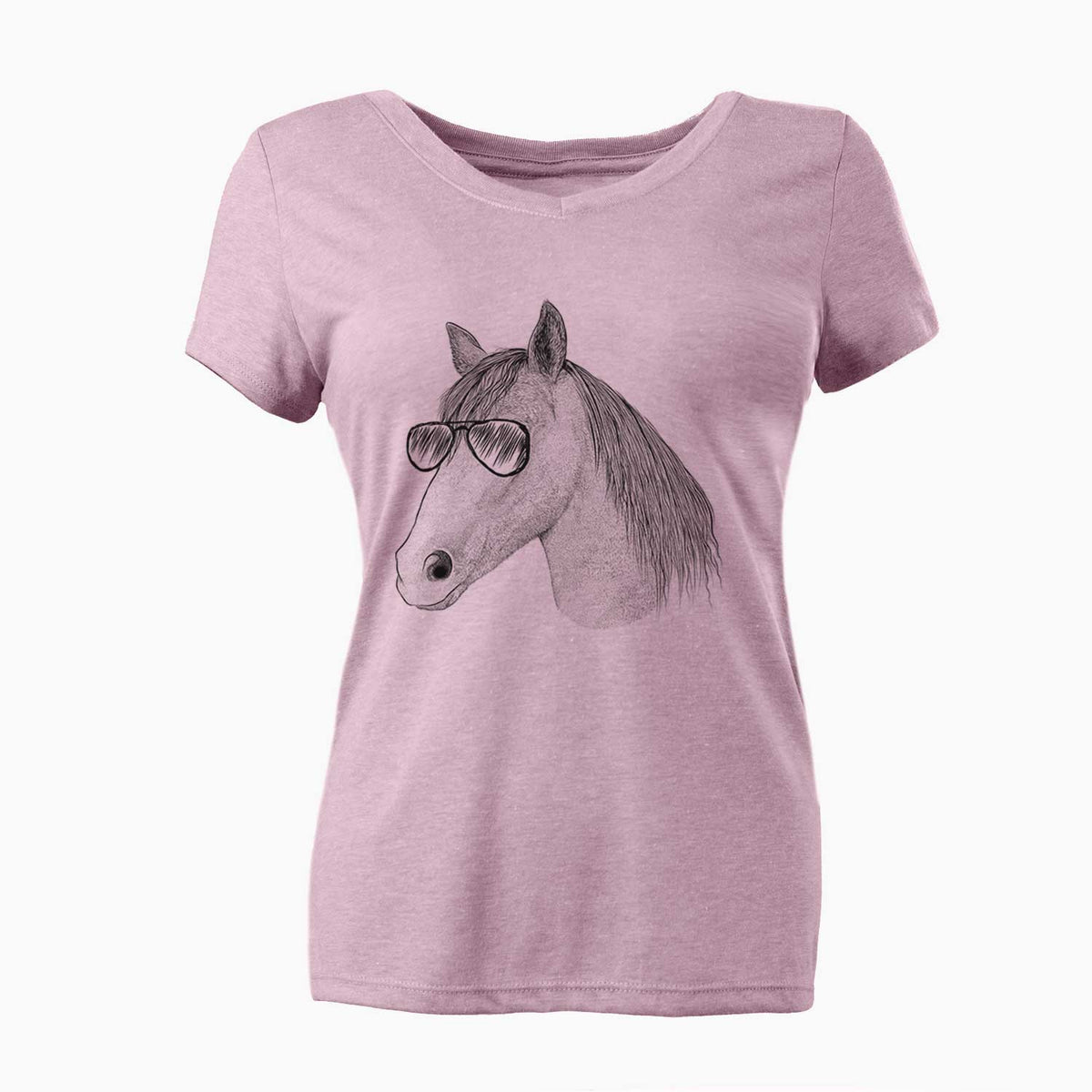 Aviator Midnight the Missouri Foxtrotter Horse - Women's V-neck Shirt