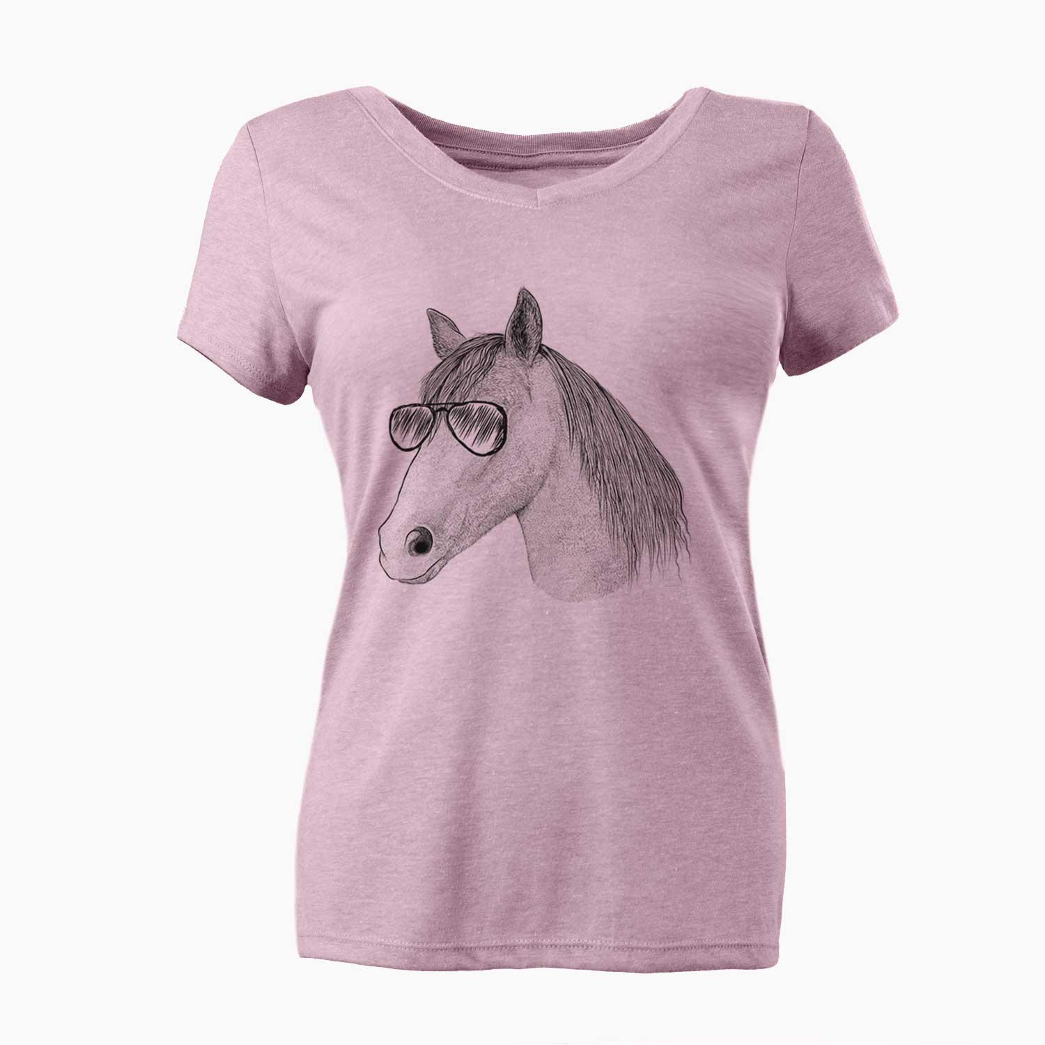 Aviator Midnight the Missouri Foxtrotter Horse - Women's V-neck Shirt