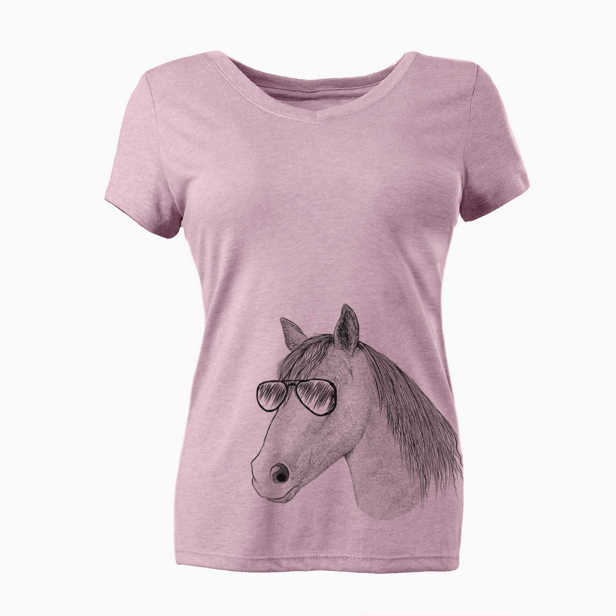 Aviator Midnight the Missouri Foxtrotter Horse - Women's V-neck Shirt