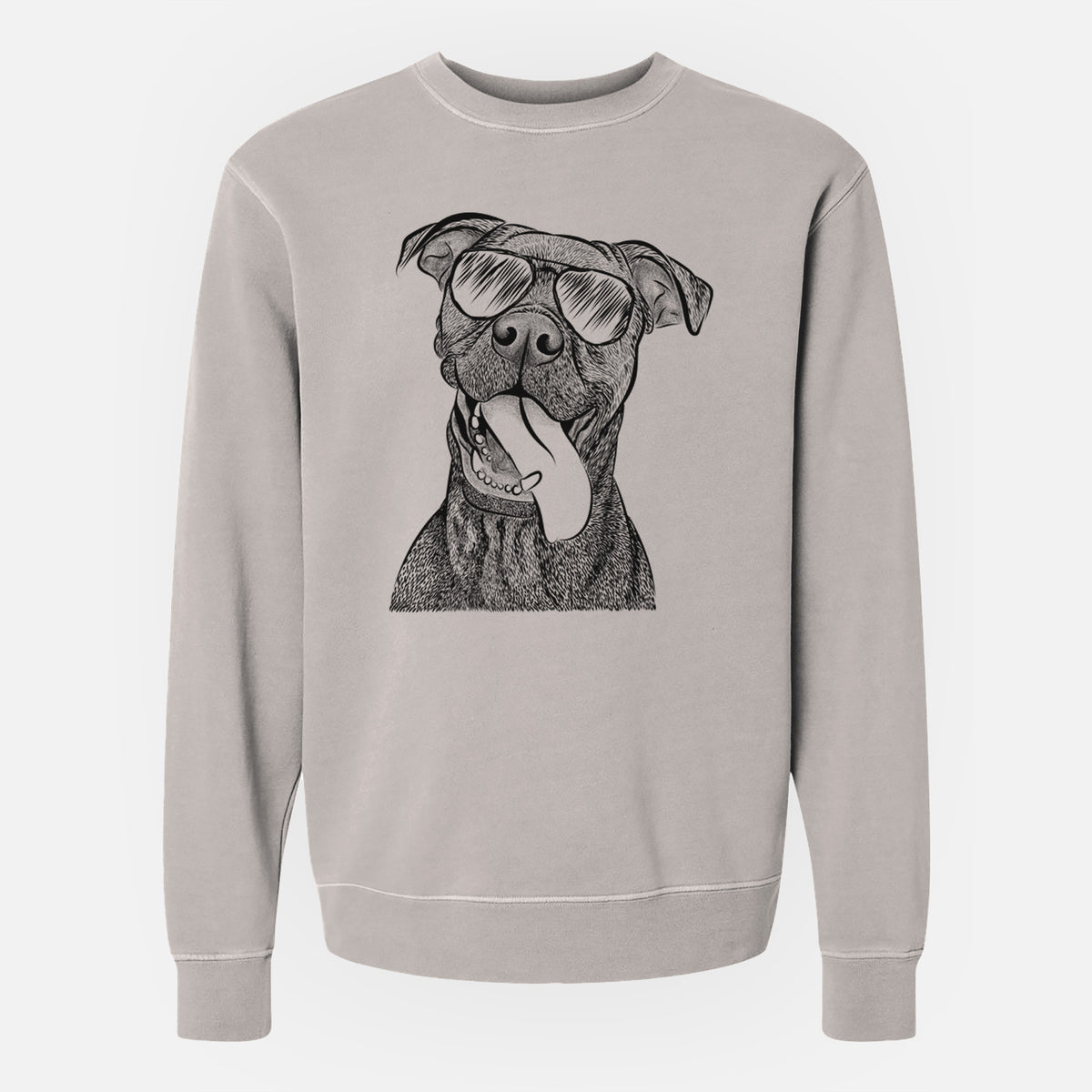 Aviator Mikey the Boxador - Unisex Pigment Dyed Crew Sweatshirt
