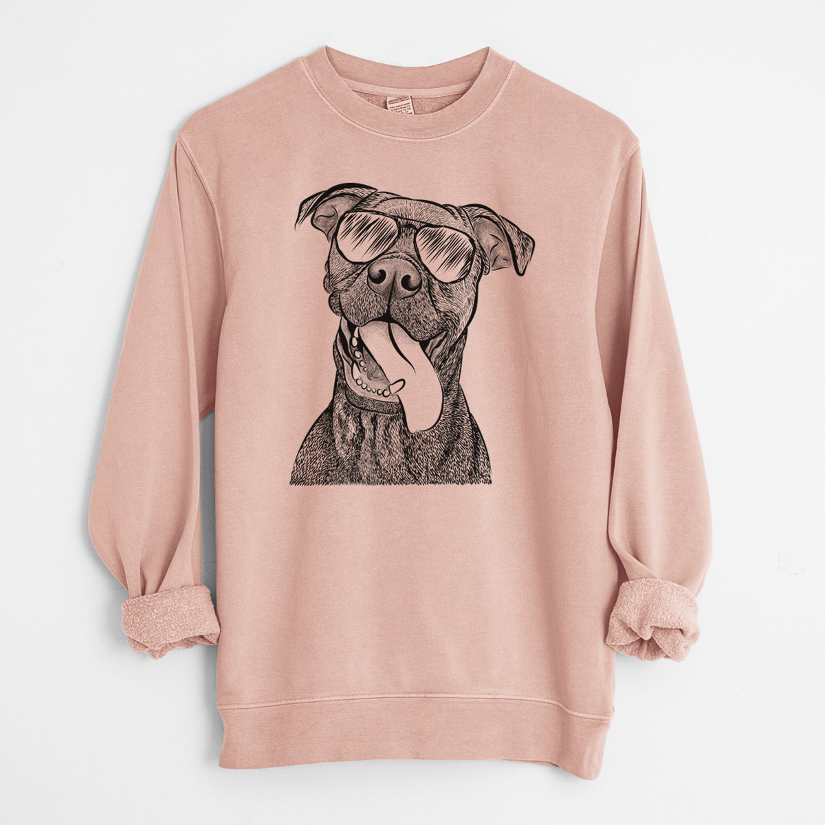 Aviator Mikey the Boxador - Unisex Pigment Dyed Crew Sweatshirt