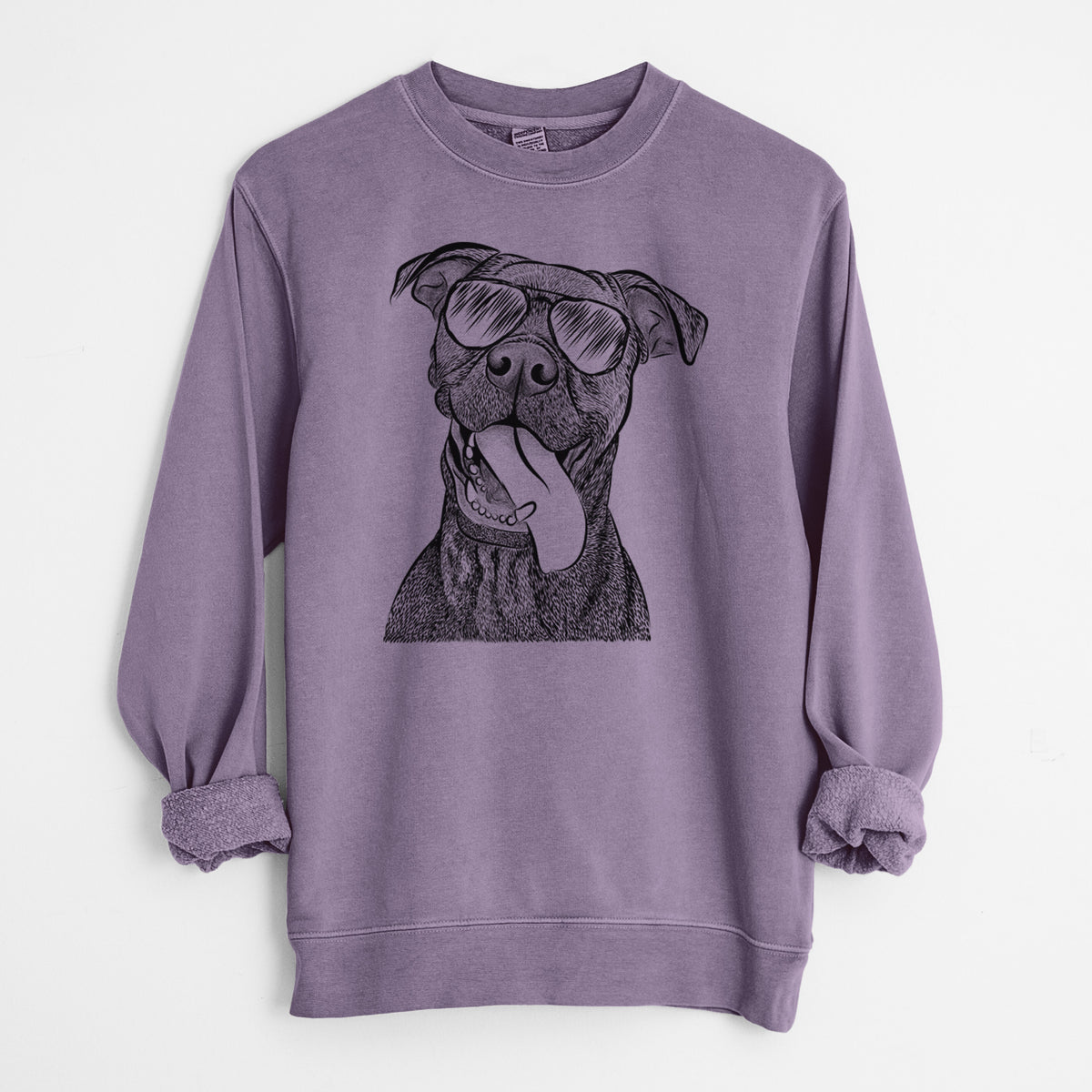 Aviator Mikey the Boxador - Unisex Pigment Dyed Crew Sweatshirt