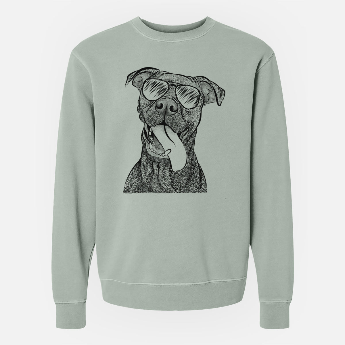 Aviator Mikey the Boxador - Unisex Pigment Dyed Crew Sweatshirt