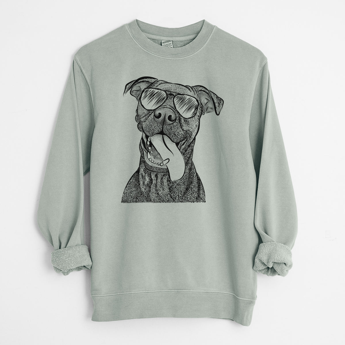 Aviator Mikey the Boxador - Unisex Pigment Dyed Crew Sweatshirt