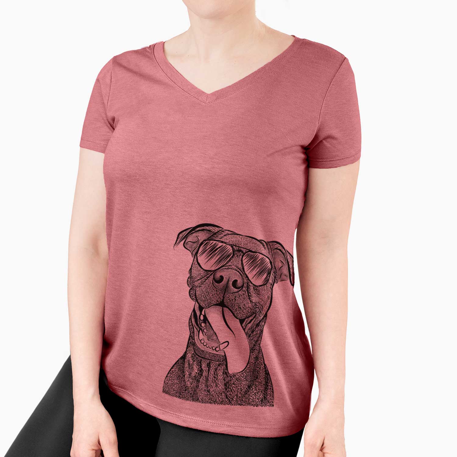 Aviator Mikey the Boxador - Women's V-neck Shirt