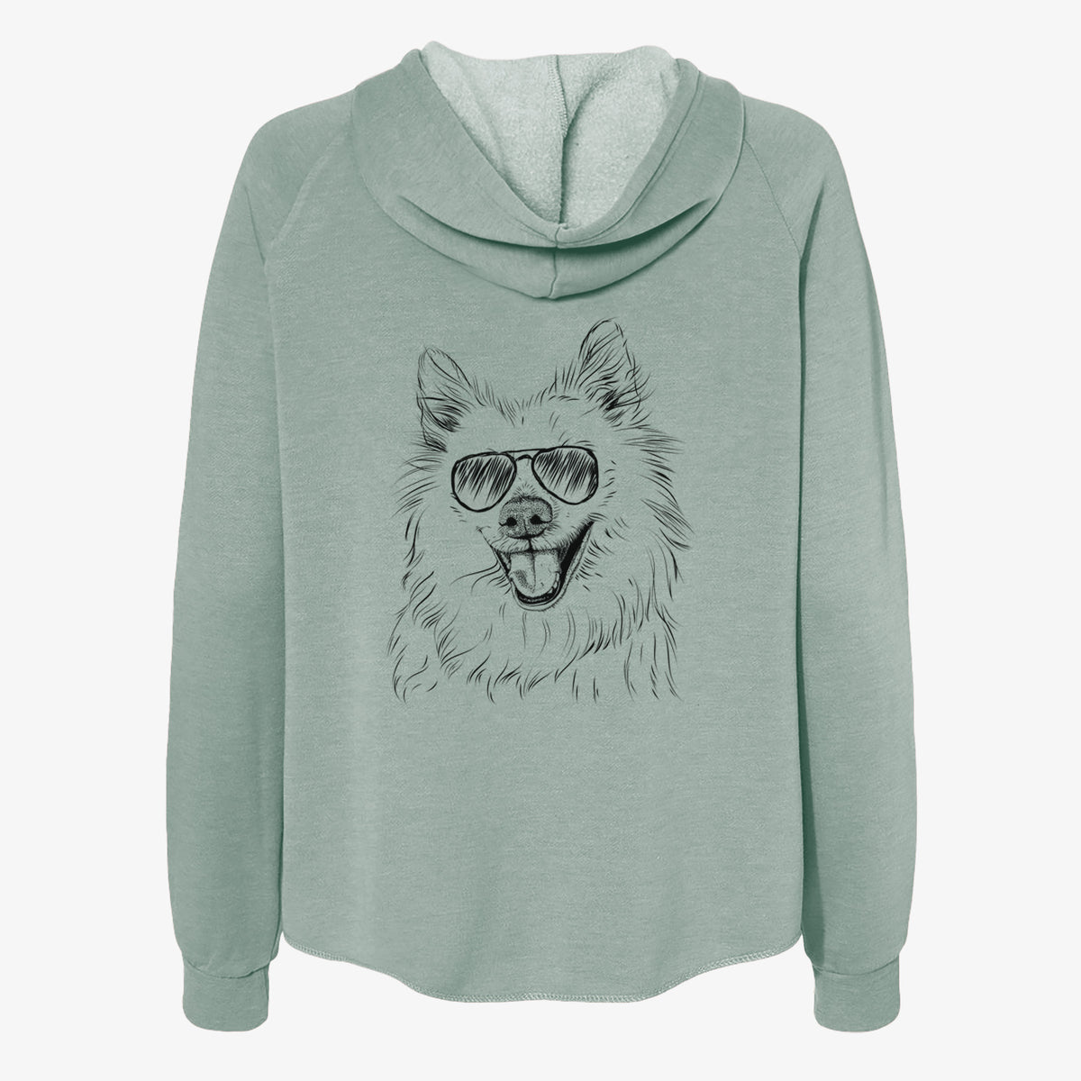 Miki the American Eskimo - Women's Cali Wave Zip-Up Sweatshirt