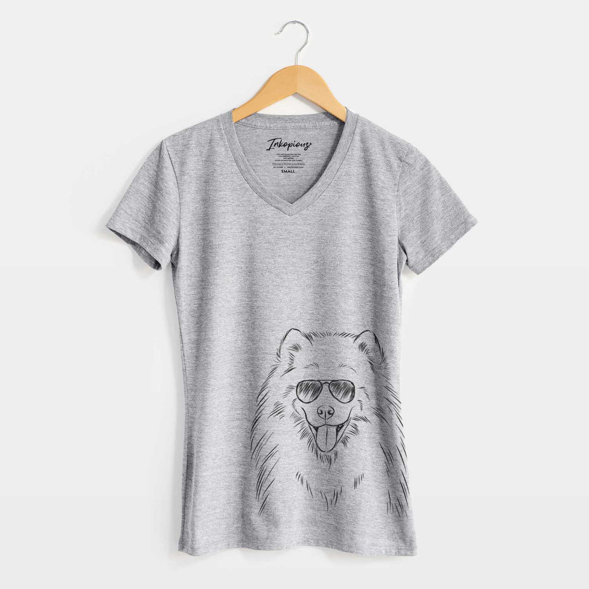 Aviator Mikko the Samoyed - Women&#39;s V-neck Shirt