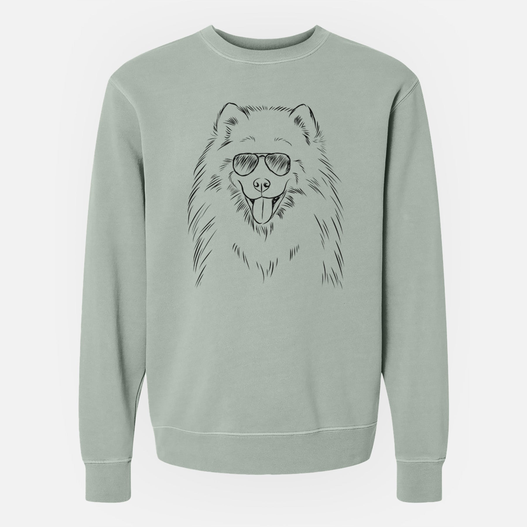 Aviator Mikko the Samoyed - Unisex Pigment Dyed Crew Sweatshirt