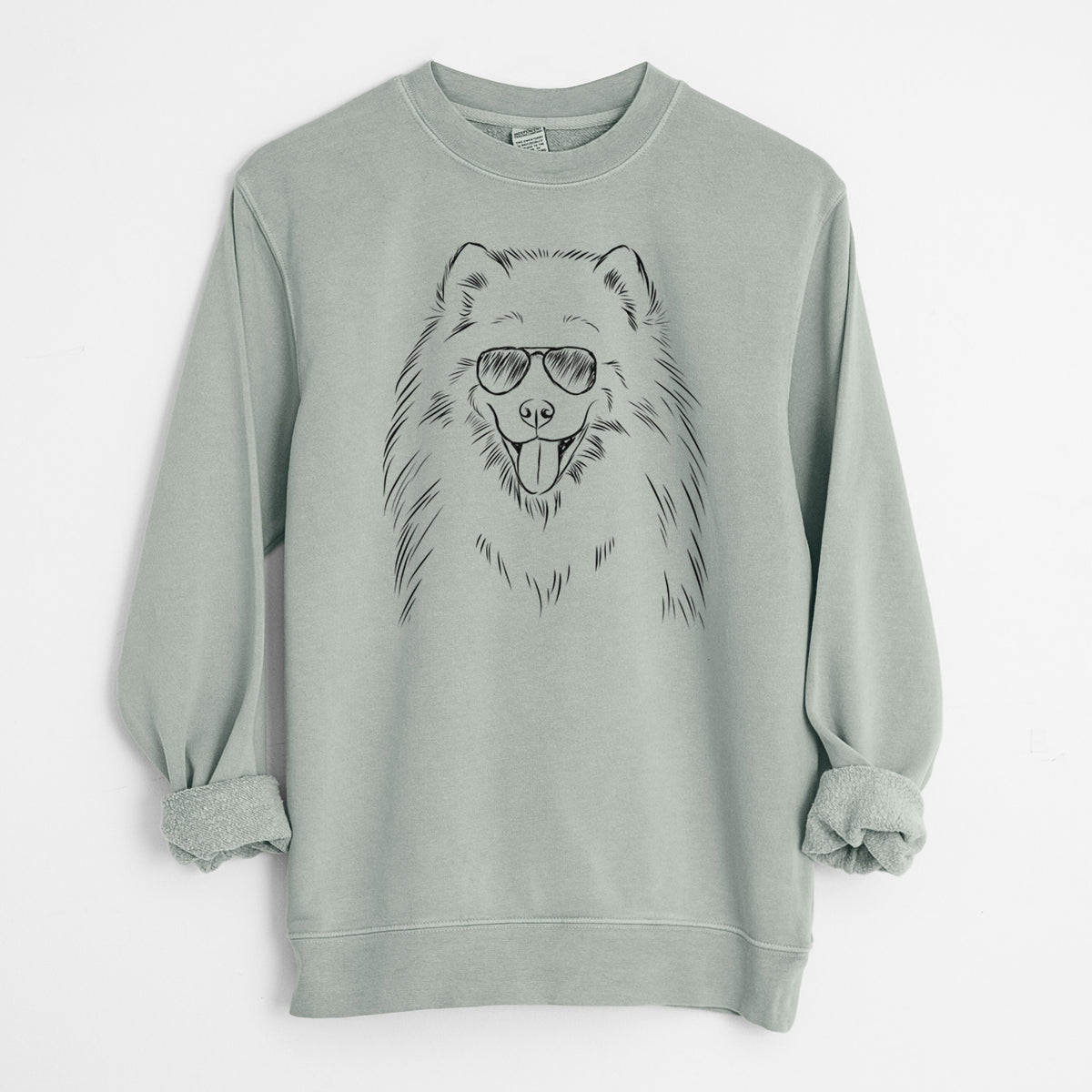 Aviator Mikko the Samoyed - Unisex Pigment Dyed Crew Sweatshirt