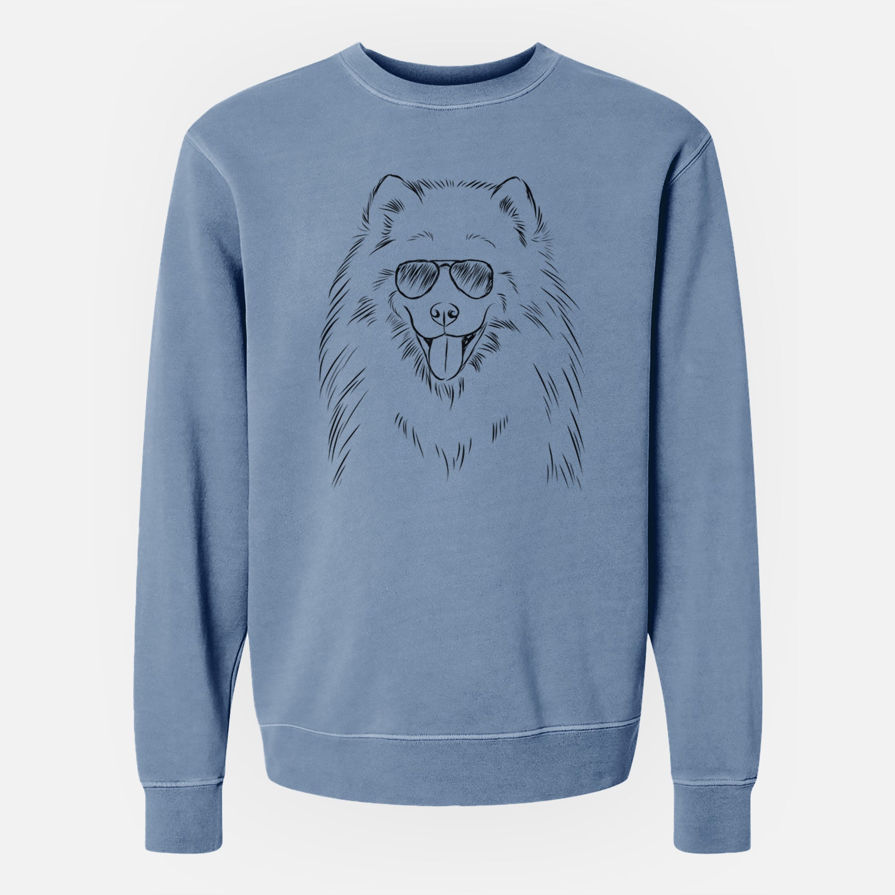 Aviator Mikko the Samoyed - Unisex Pigment Dyed Crew Sweatshirt