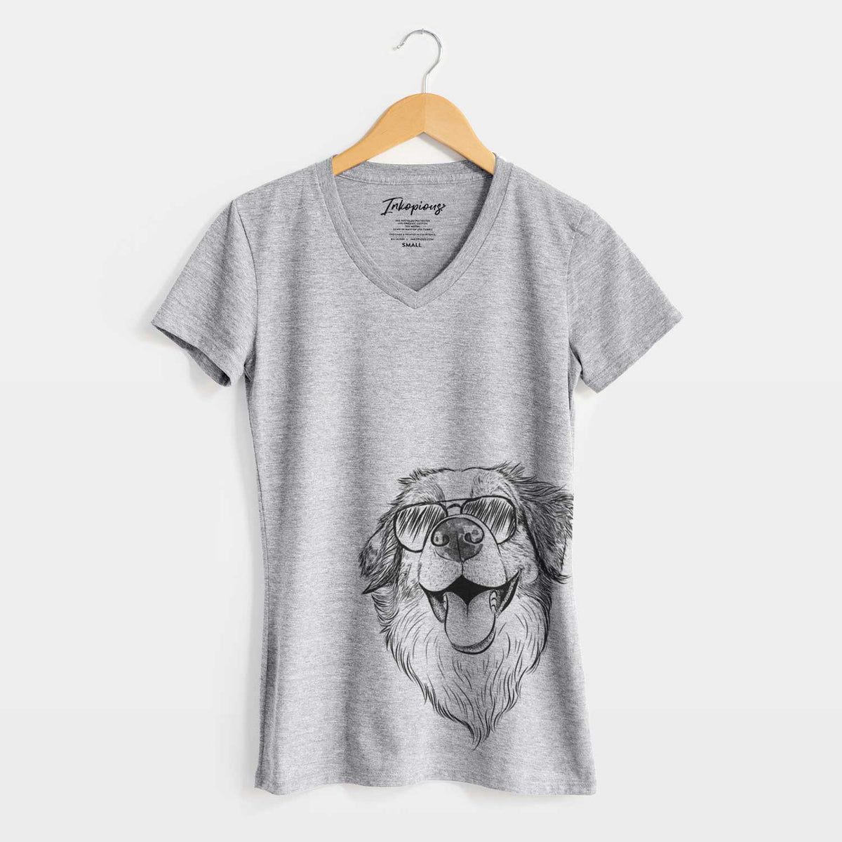 Aviator Mila the Australian Shepherd - Women&#39;s V-neck Shirt