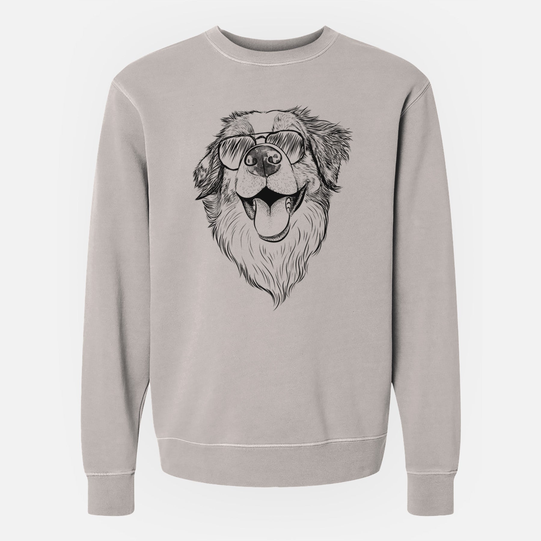 Aviator Mila the Australian Shepherd - Unisex Pigment Dyed Crew Sweatshirt