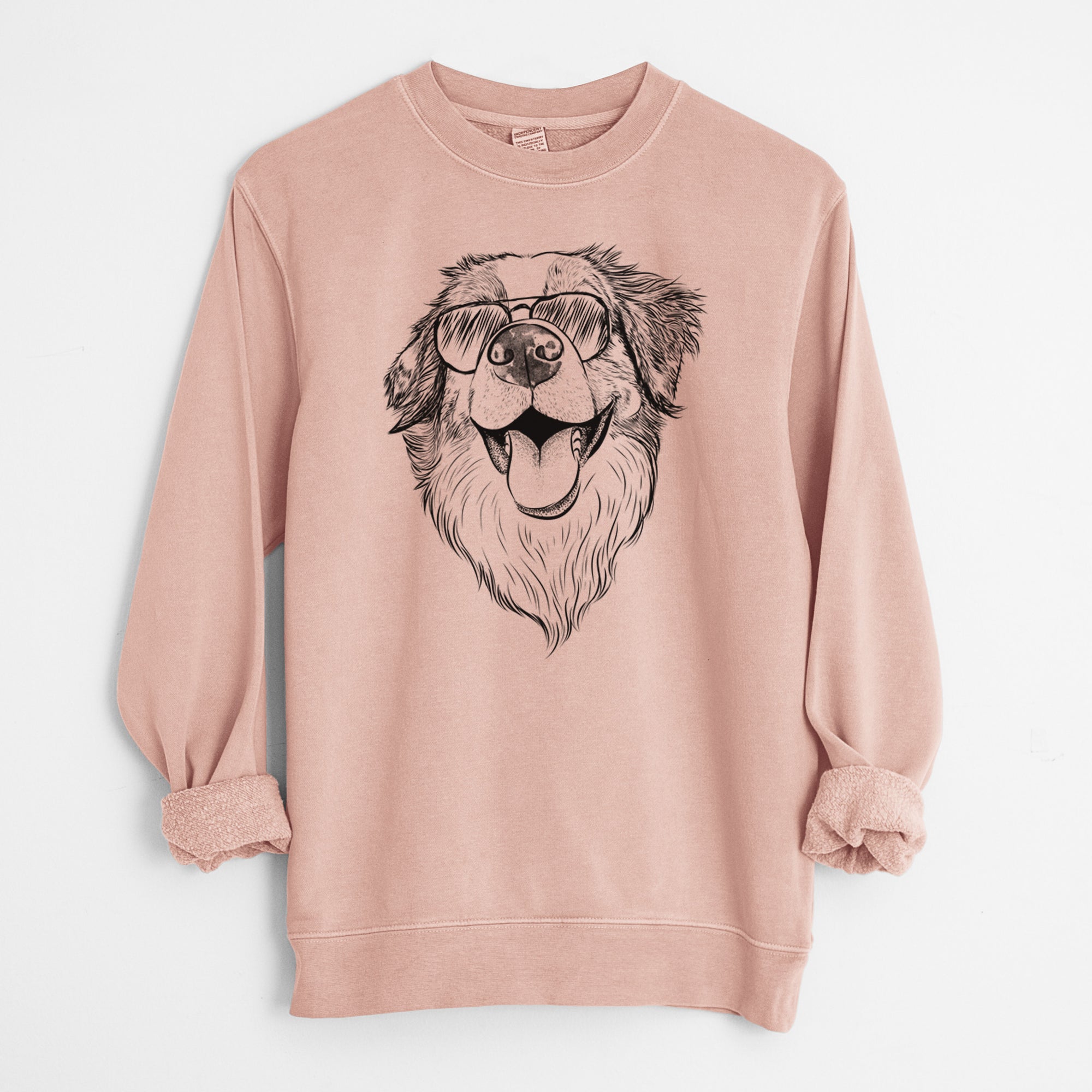 Aviator Mila the Australian Shepherd - Unisex Pigment Dyed Crew Sweatshirt