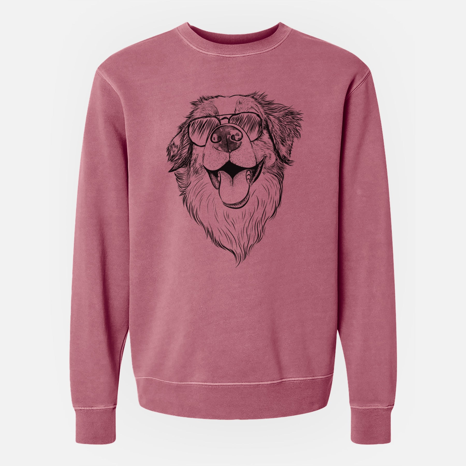 Aviator Mila the Australian Shepherd - Unisex Pigment Dyed Crew Sweatshirt