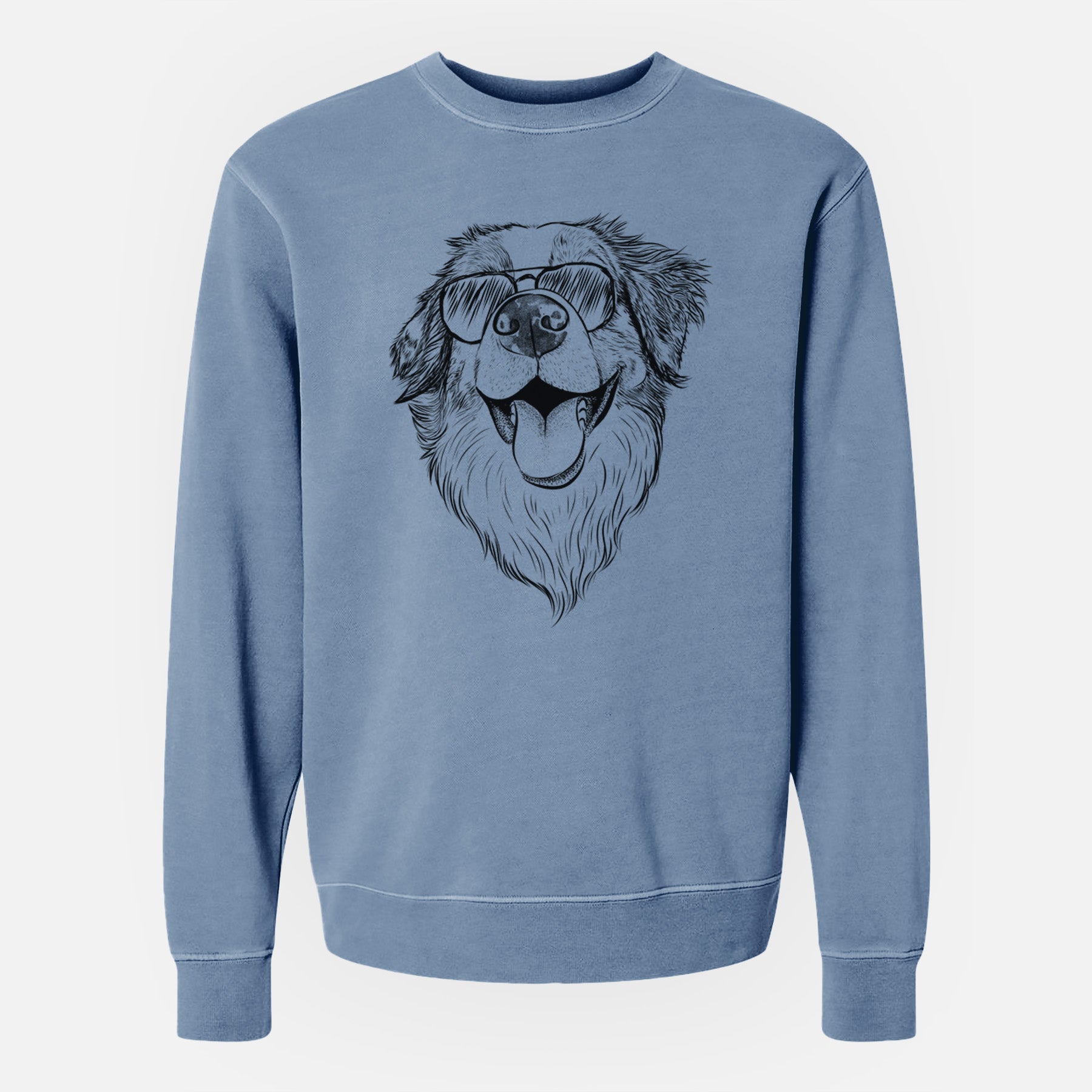 Aviator Mila the Australian Shepherd - Unisex Pigment Dyed Crew Sweatshirt