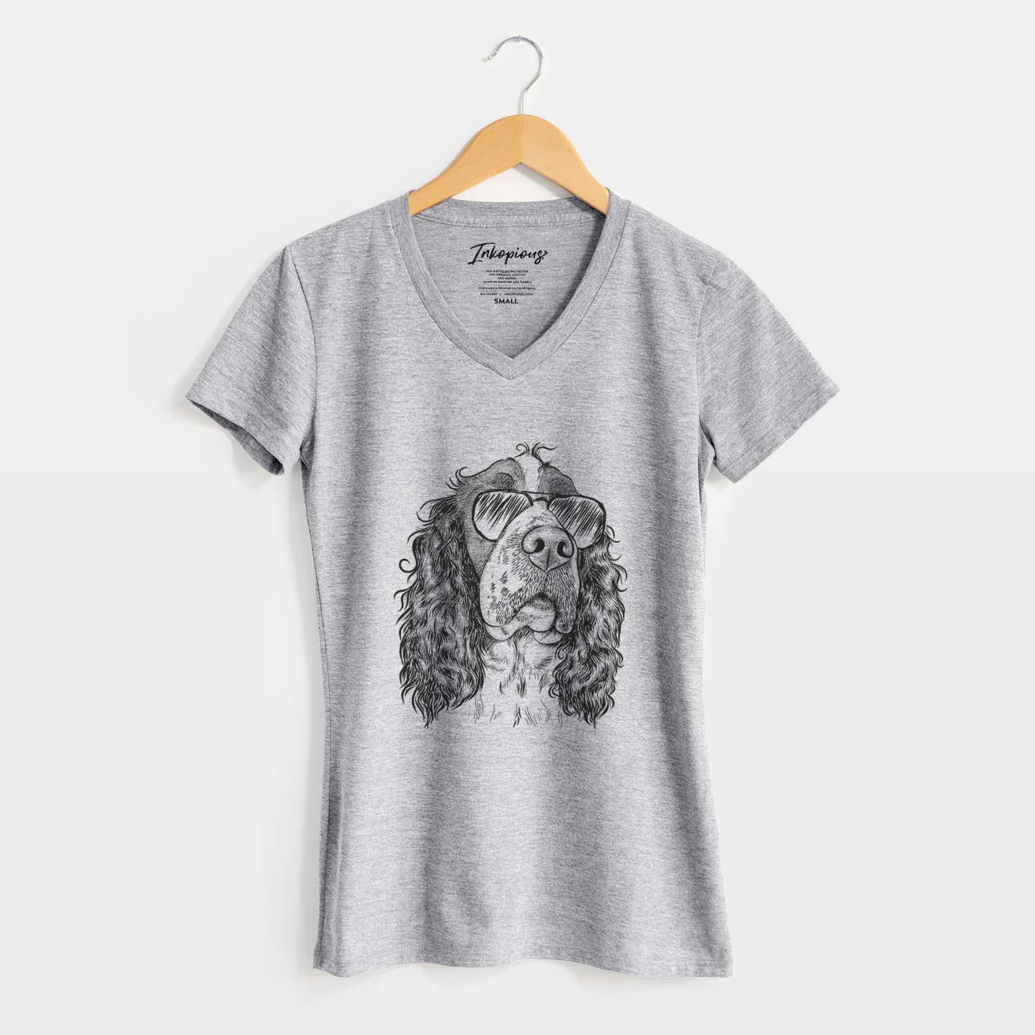 Aviator Millie Mae the English Springer Spaniel - Women's V-neck Shirt