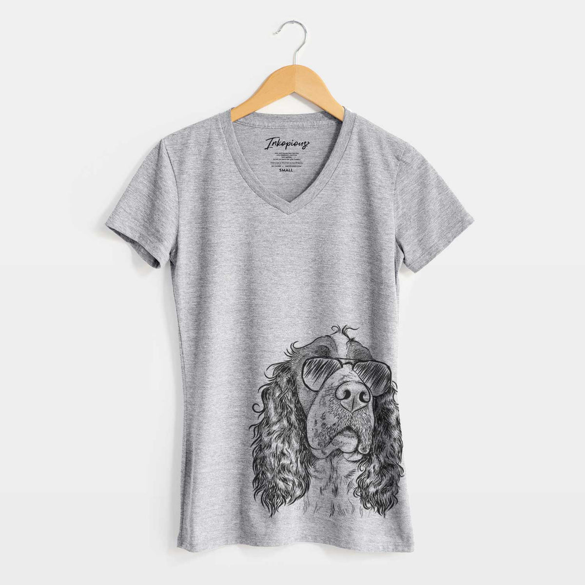 Aviator Millie Mae the English Springer Spaniel - Women&#39;s V-neck Shirt