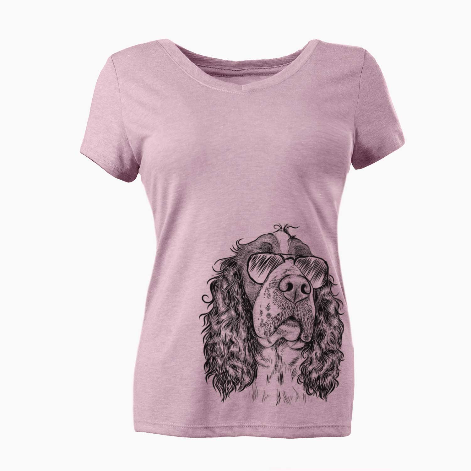 Aviator Millie Mae the English Springer Spaniel - Women's V-neck Shirt