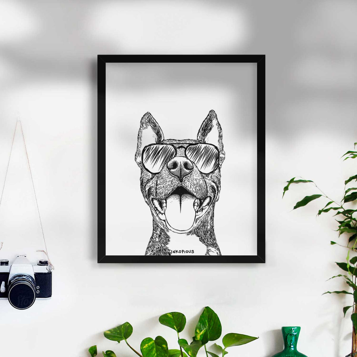 Milo the Pitbull Mix Art Print