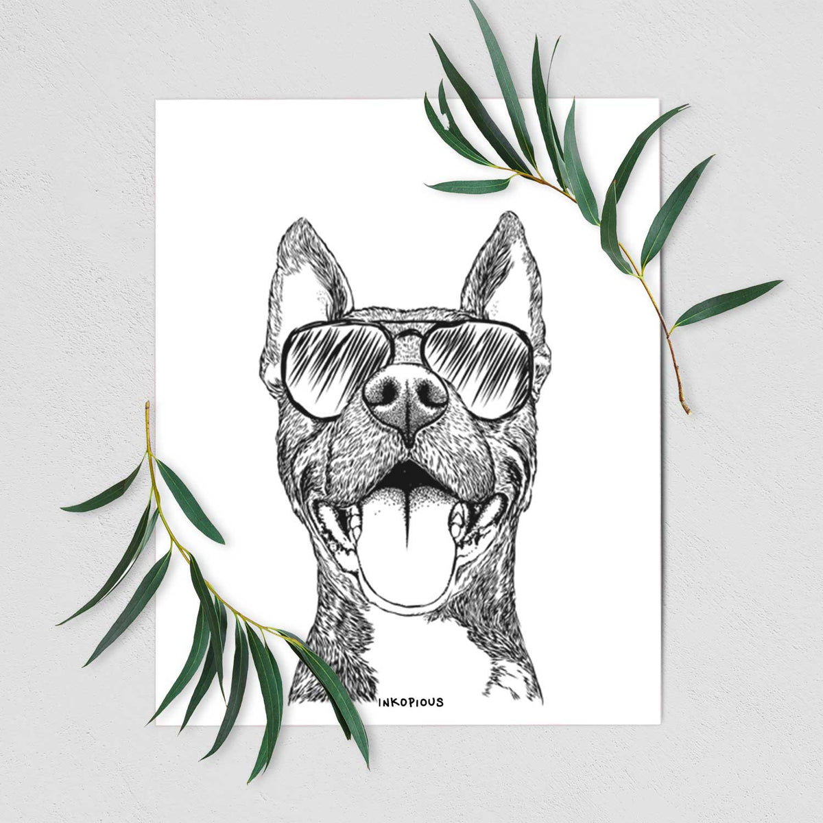 Milo the Pitbull Mix Art Print