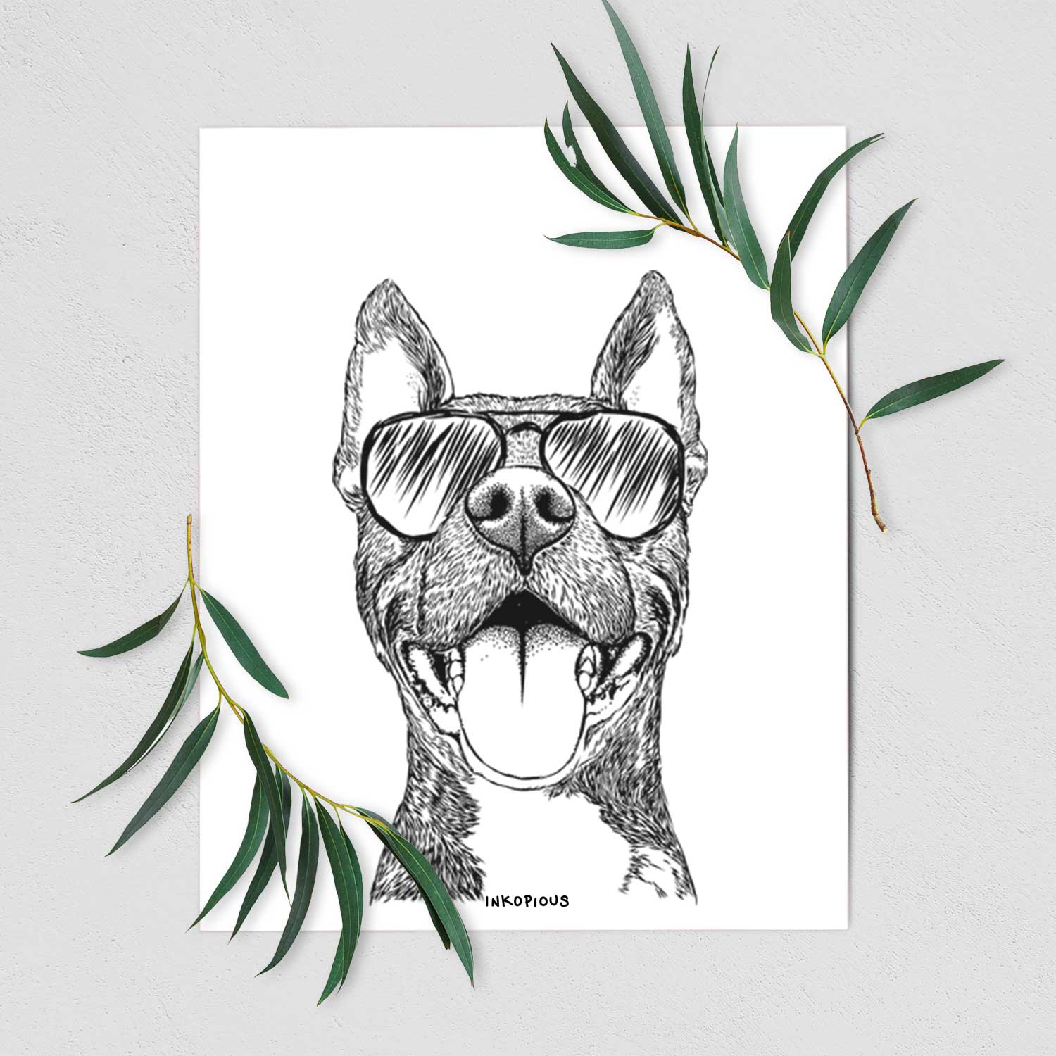 Milo the Pitbull Mix Art Print