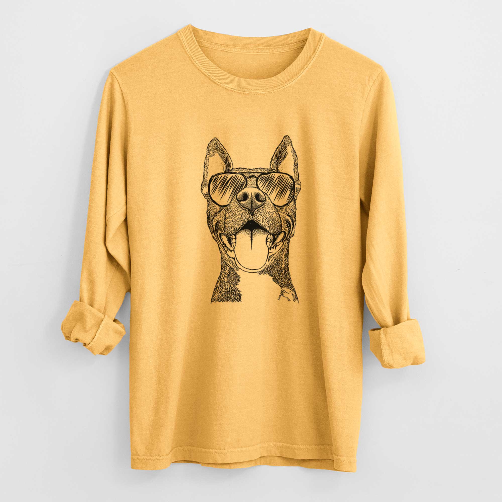 Aviators Milo the Pitbull Mix - Heavyweight 100% Cotton Long Sleeve