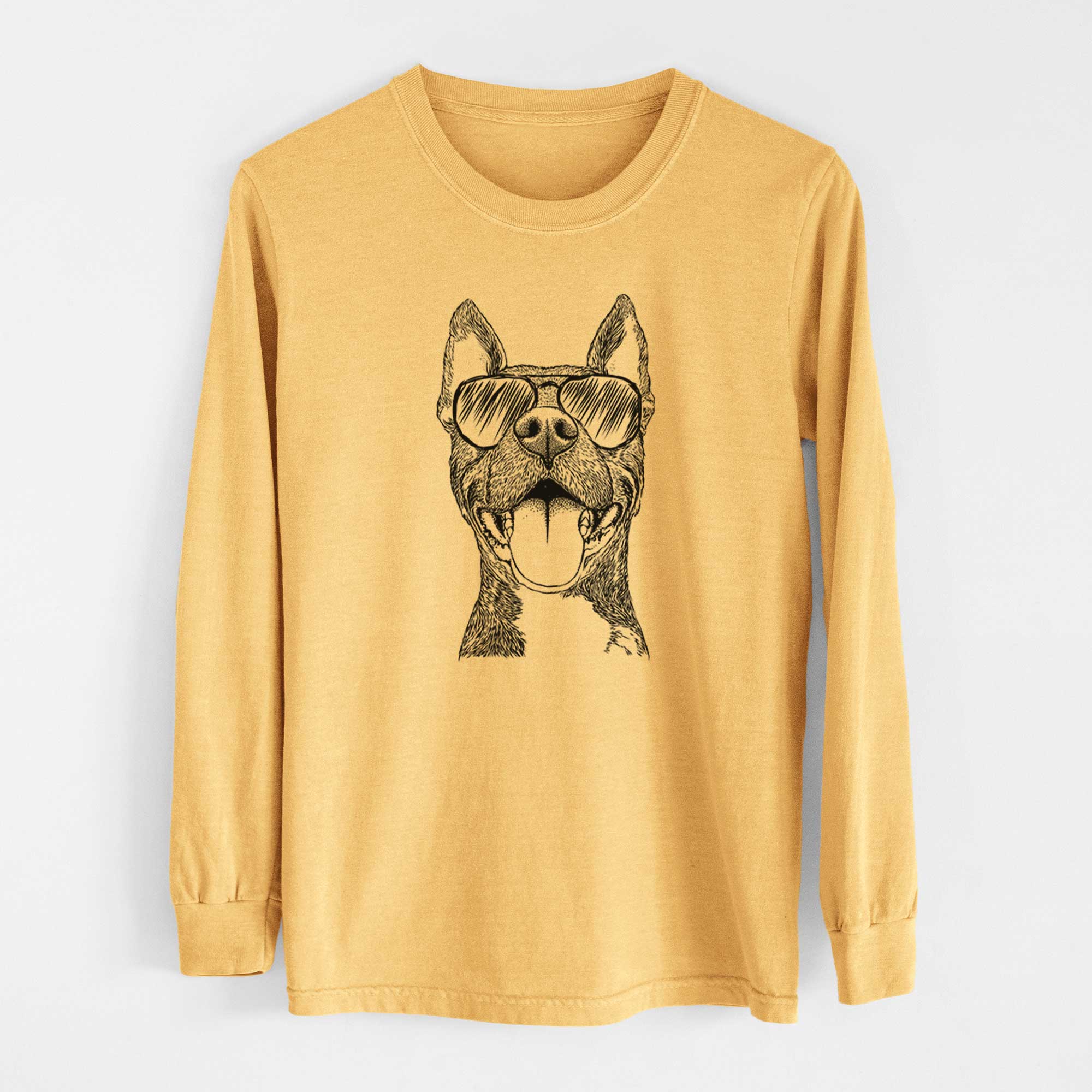 Aviators Milo the Pitbull Mix - Heavyweight 100% Cotton Long Sleeve