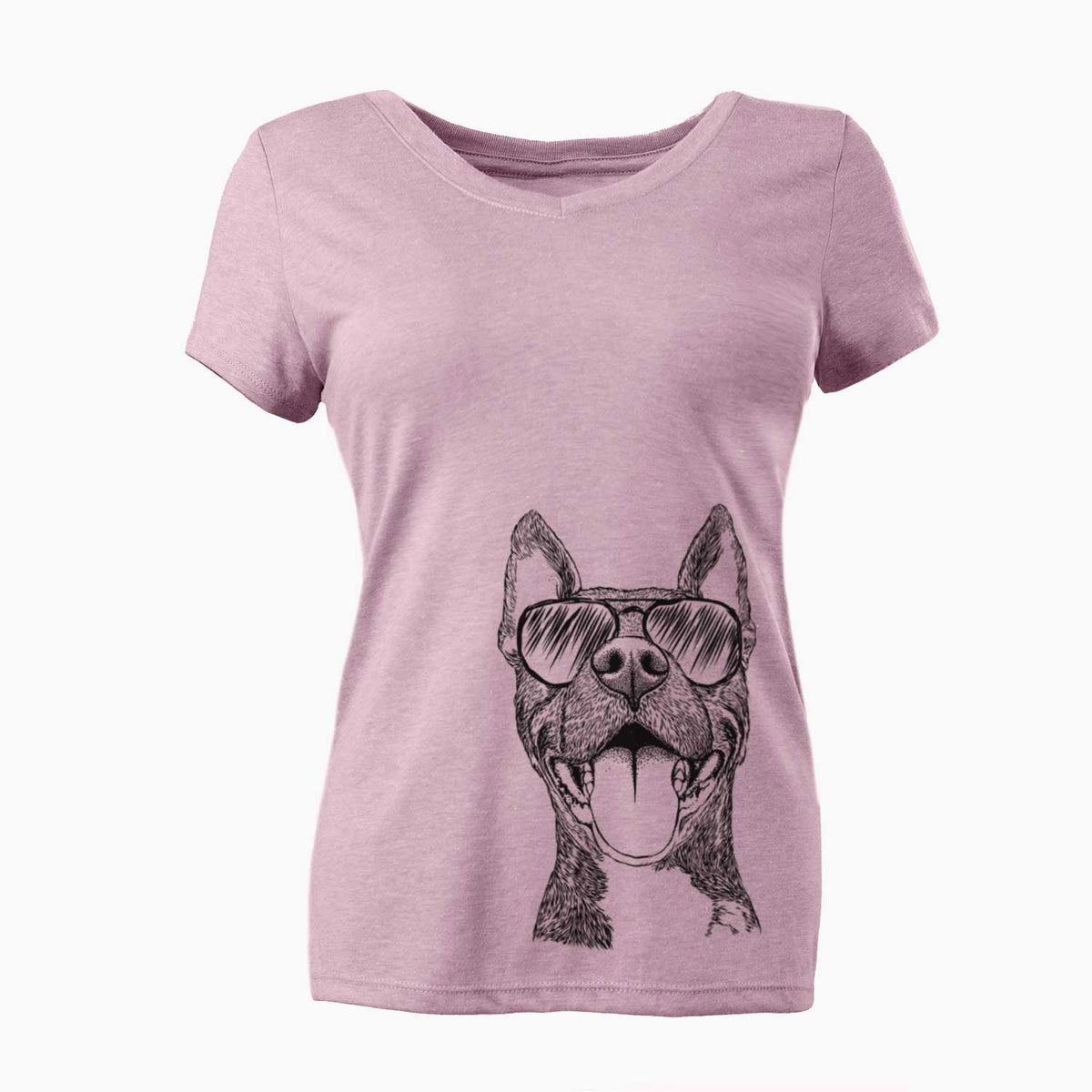 Aviator Milo the Pitbull Mix - Women's V-neck Shirt