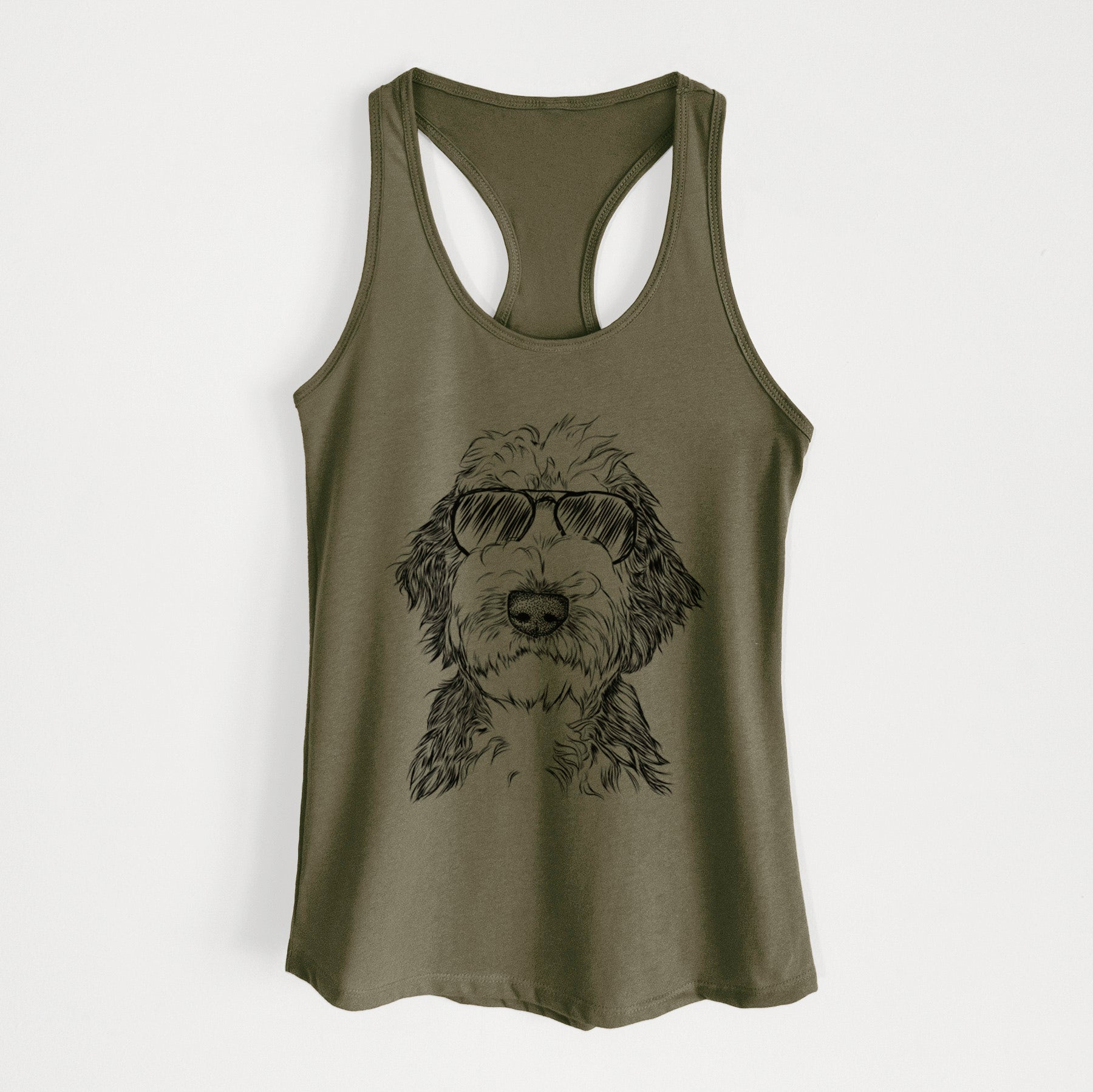 Milo Fluff the Sheepadoodle - Women's Racerback Tanktop