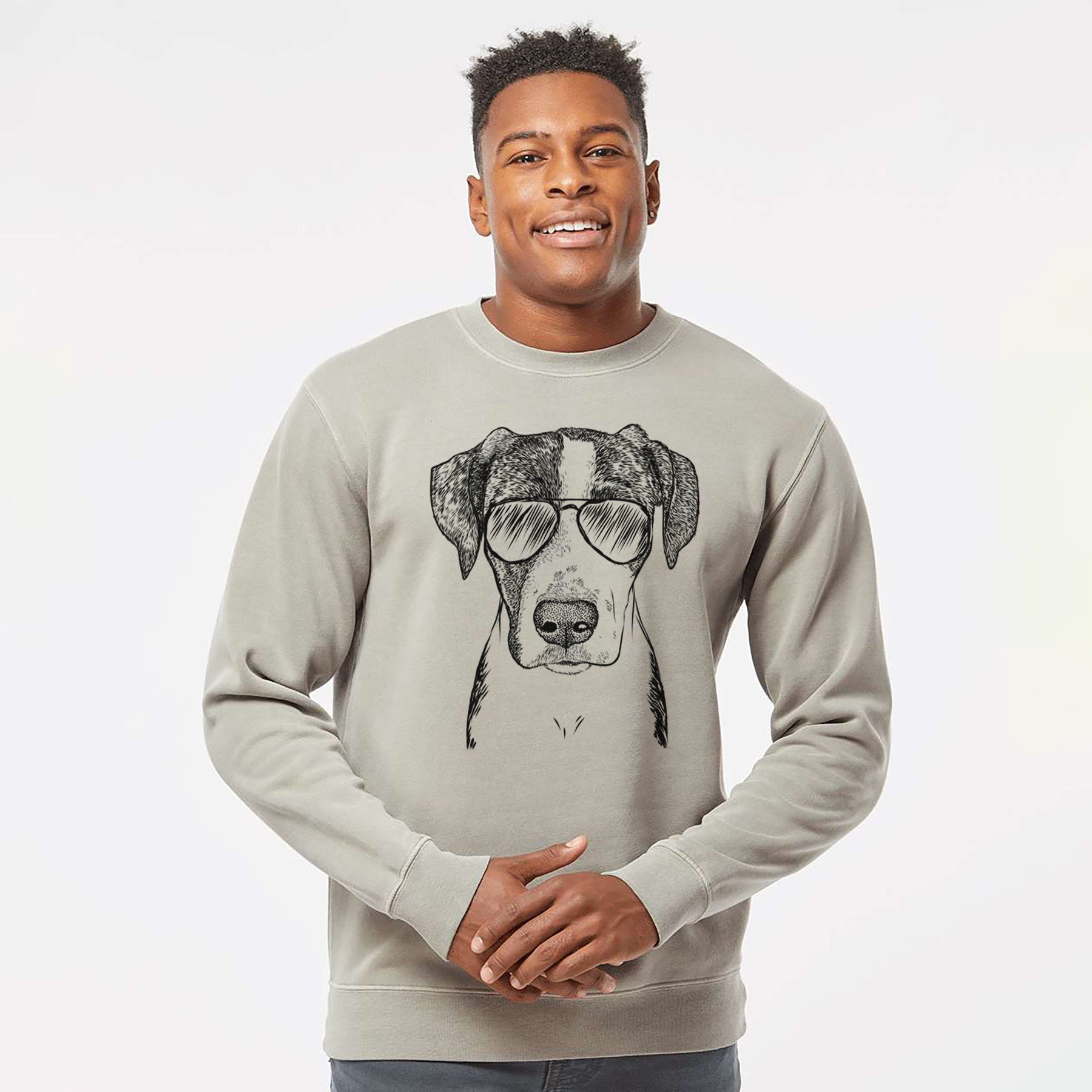 Aviator Milo the Mixed Breed - Unisex Pigment Dyed Crew Sweatshirt