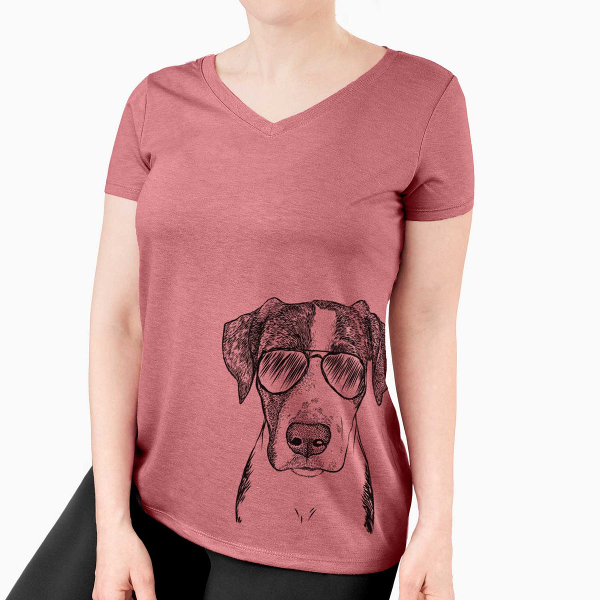 Aviator Milo the Mixed Breed - Women's V-neck Shirt