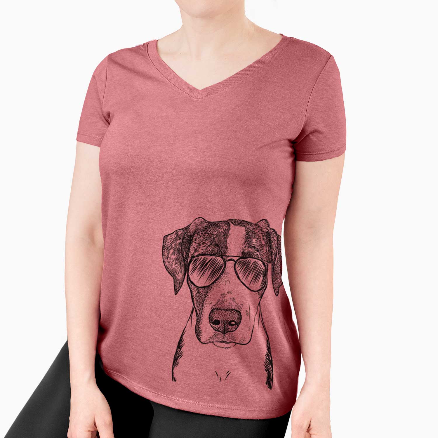 Aviator Milo the Mixed Breed - Women's V-neck Shirt