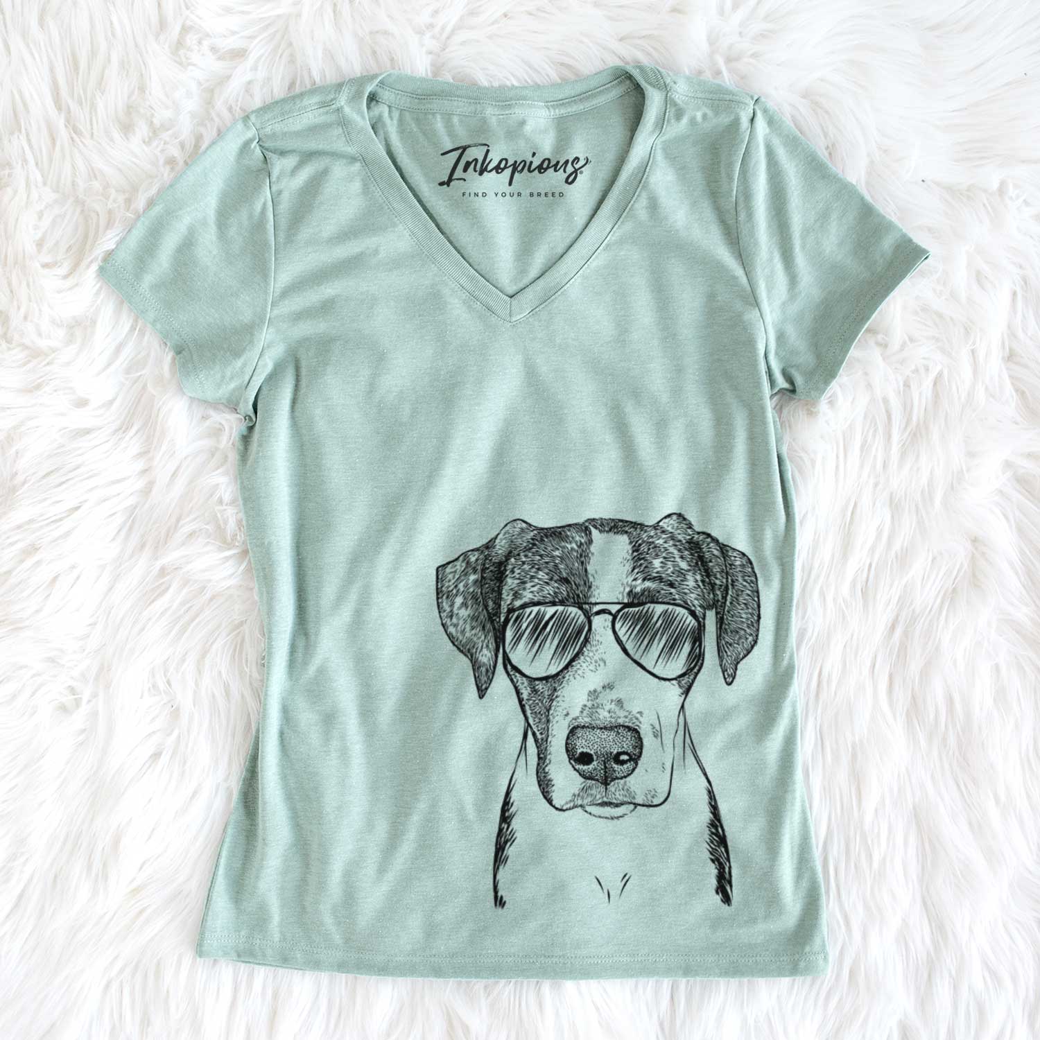 Aviator Milo the Mixed Breed - Women's V-neck Shirt