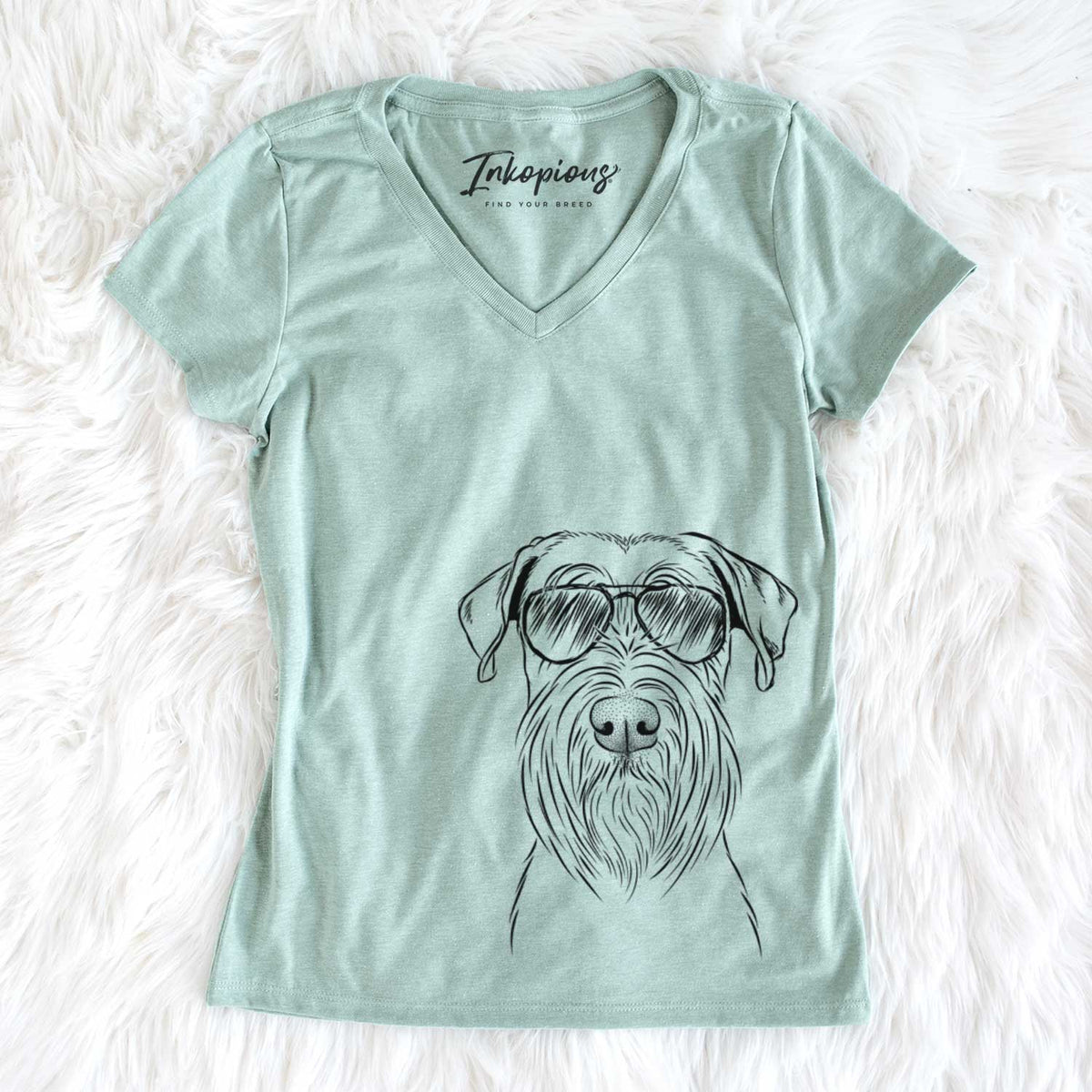Aviator Milton the Schnauzer - Women's V-neck Shirt