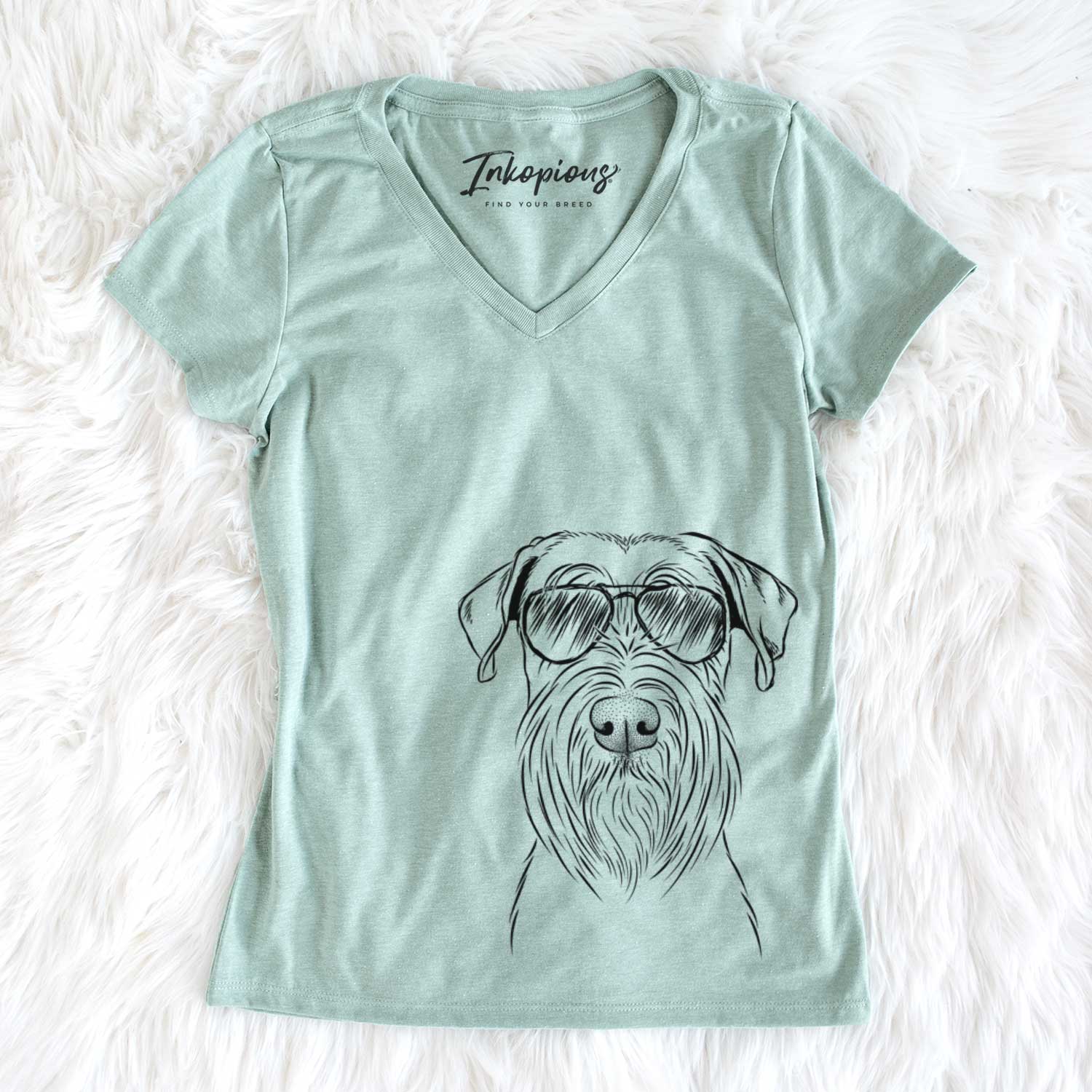 Aviator Milton the Schnauzer - Women's V-neck Shirt