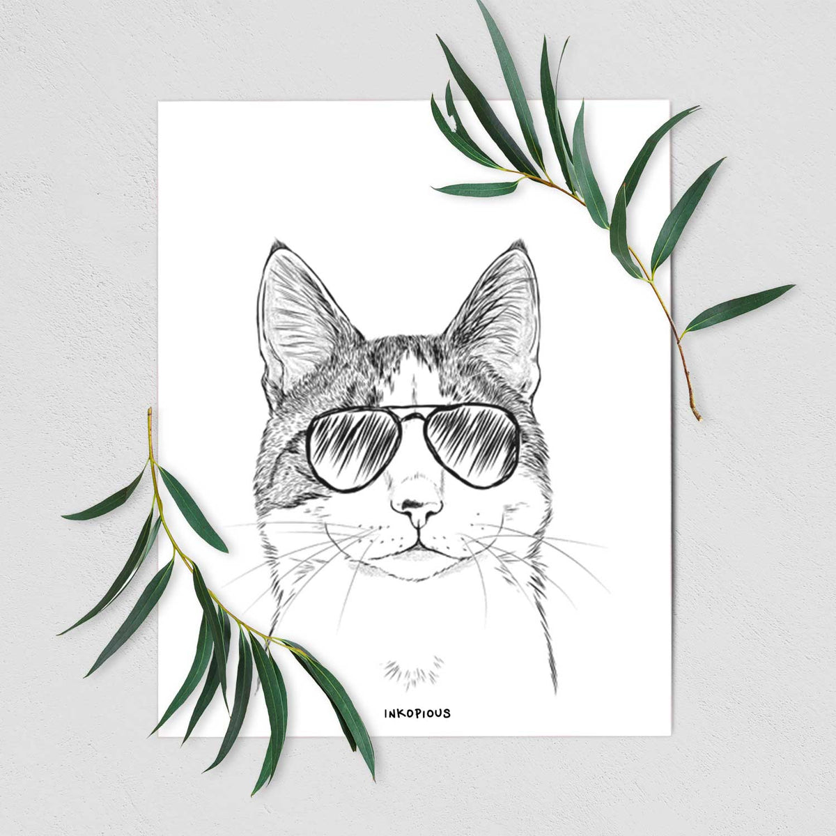 Mini Griffin the Domestic Shorthair Cat Art Print
