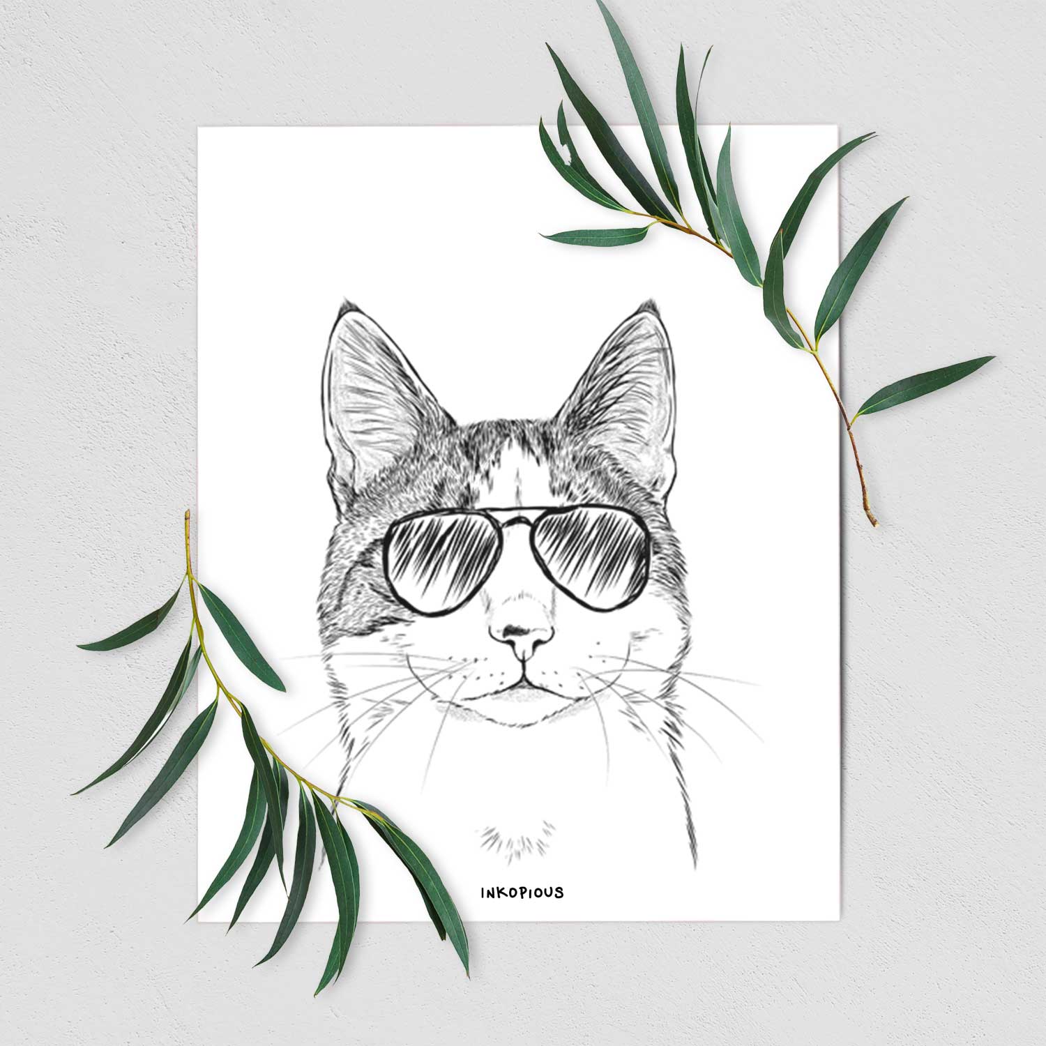 Mini Griffin the Domestic Shorthair Cat Art Print