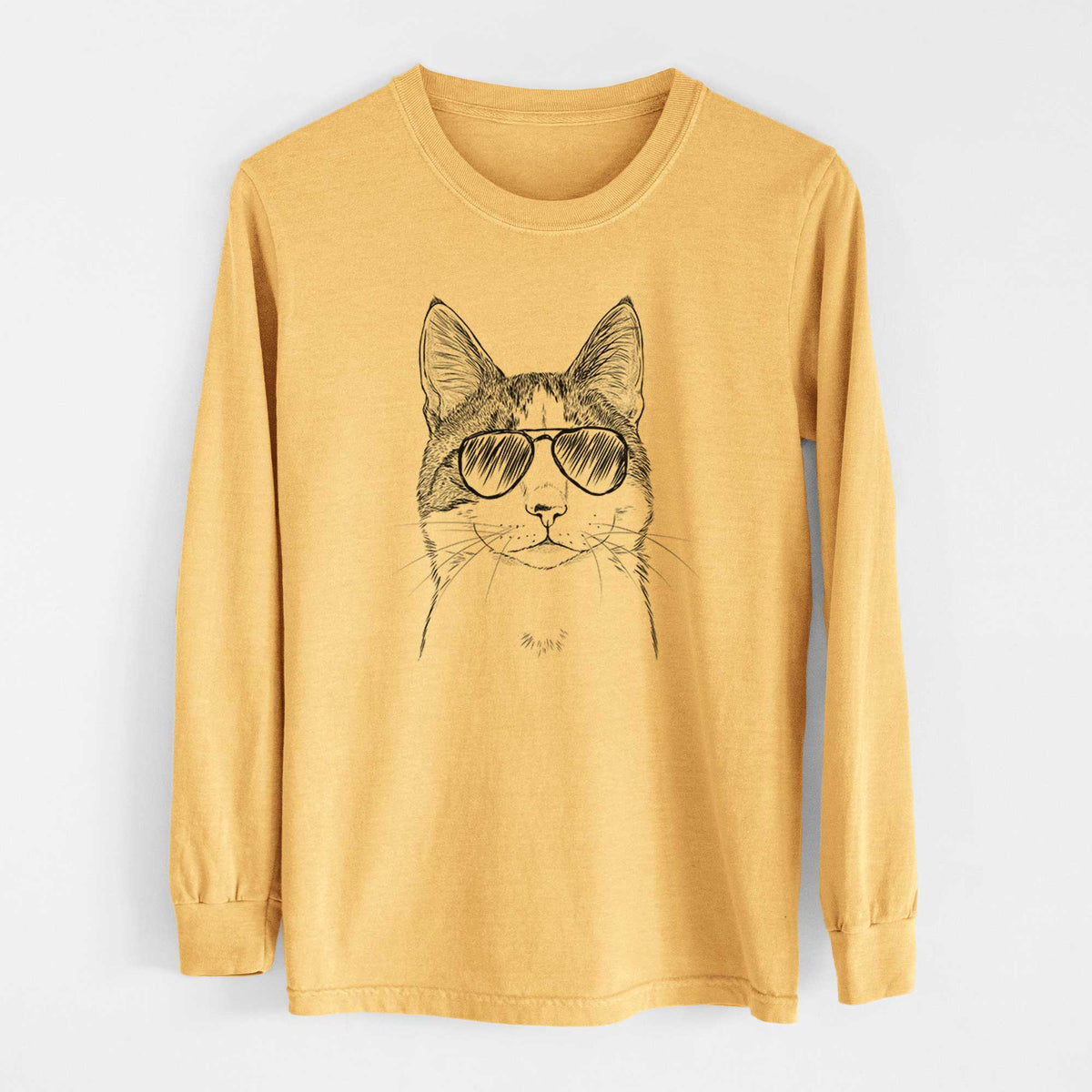 Aviators Mini Griffin the Domestic Shorthair Cat - Heavyweight 100% Cotton Long Sleeve