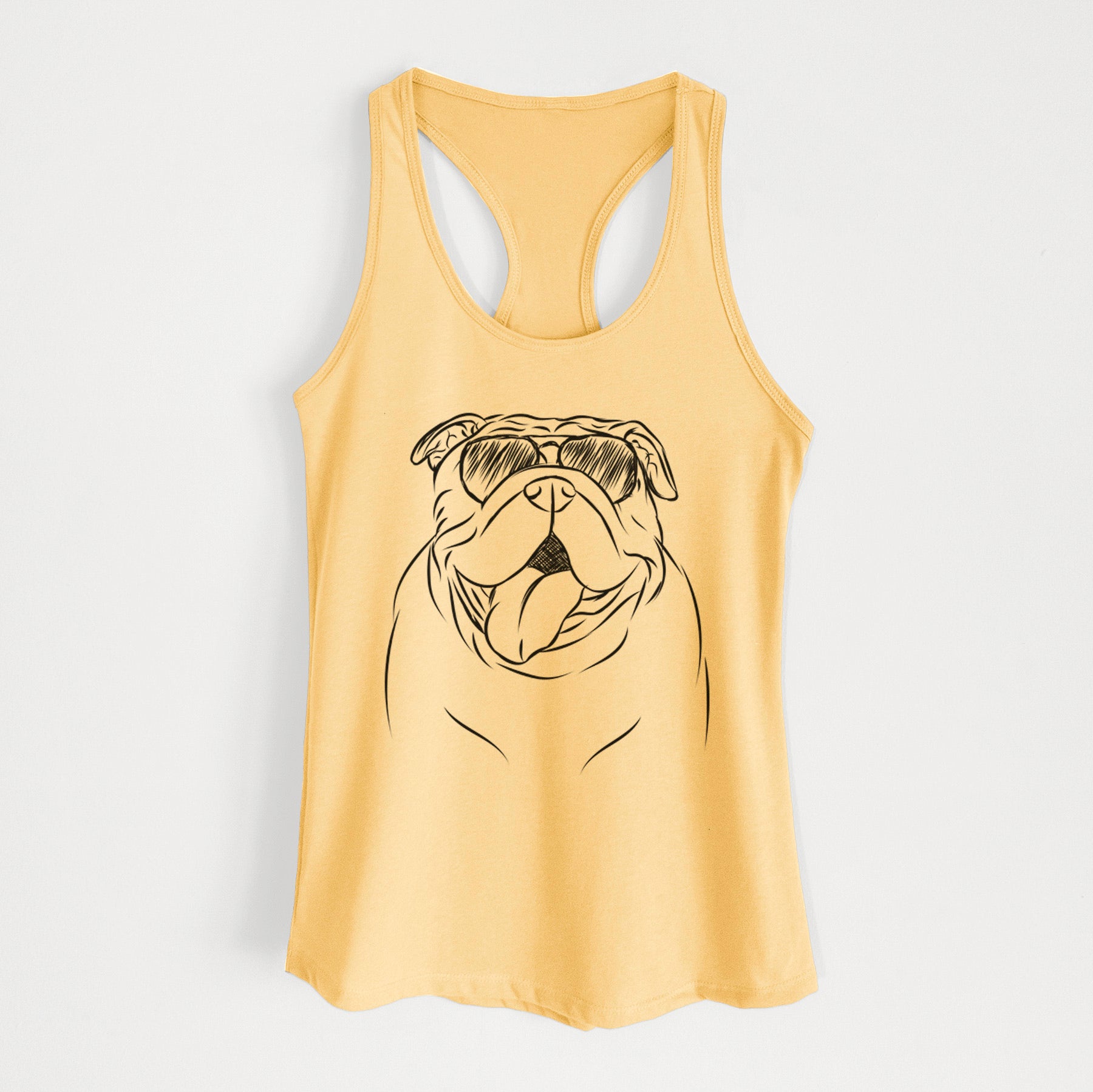 Missy Moo the English Bulldog - Women's Racerback Tanktop