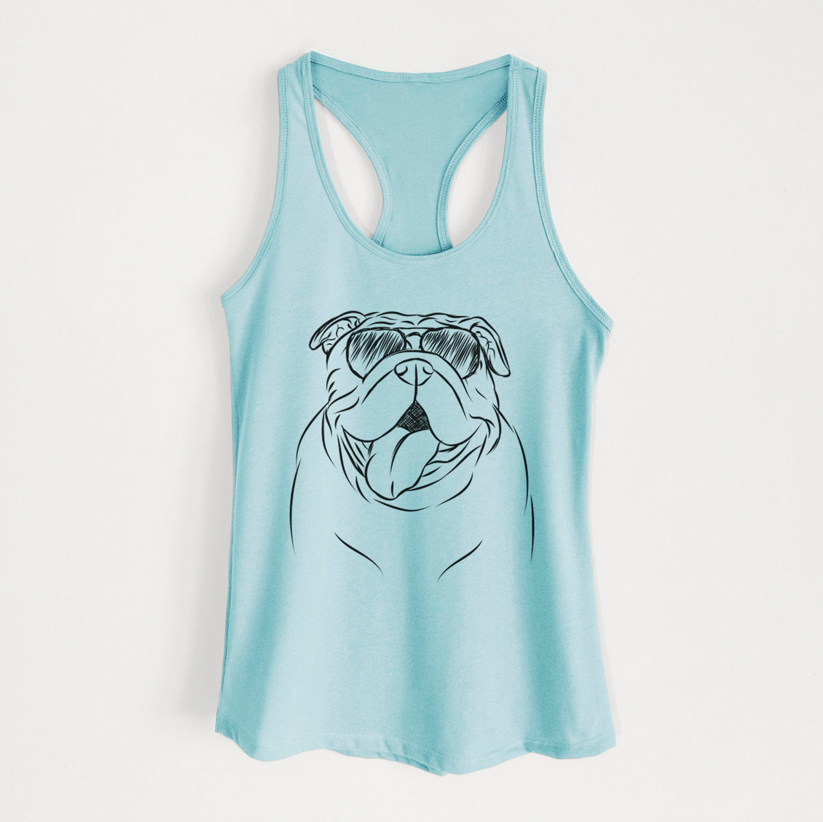 Missy Moo the English Bulldog - Women's Racerback Tanktop